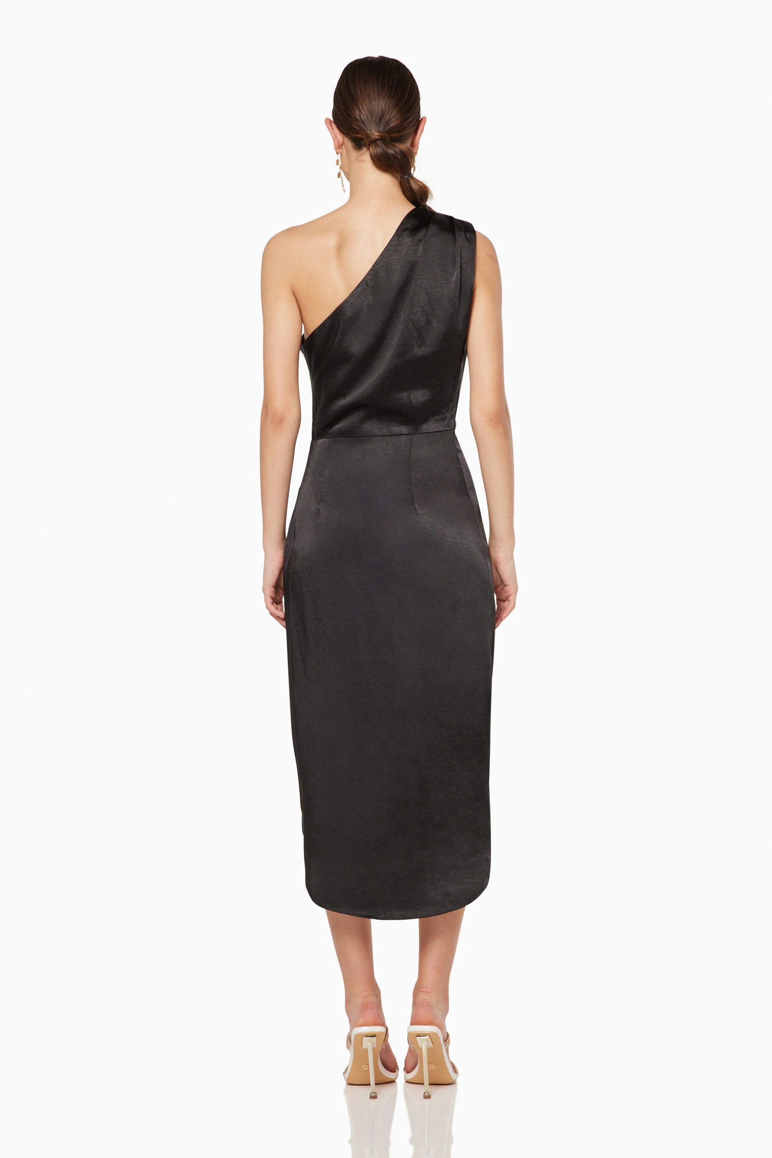 Cassini One Shoulder Midi Dress in Black sold by Elliatt product image thumbnail 5