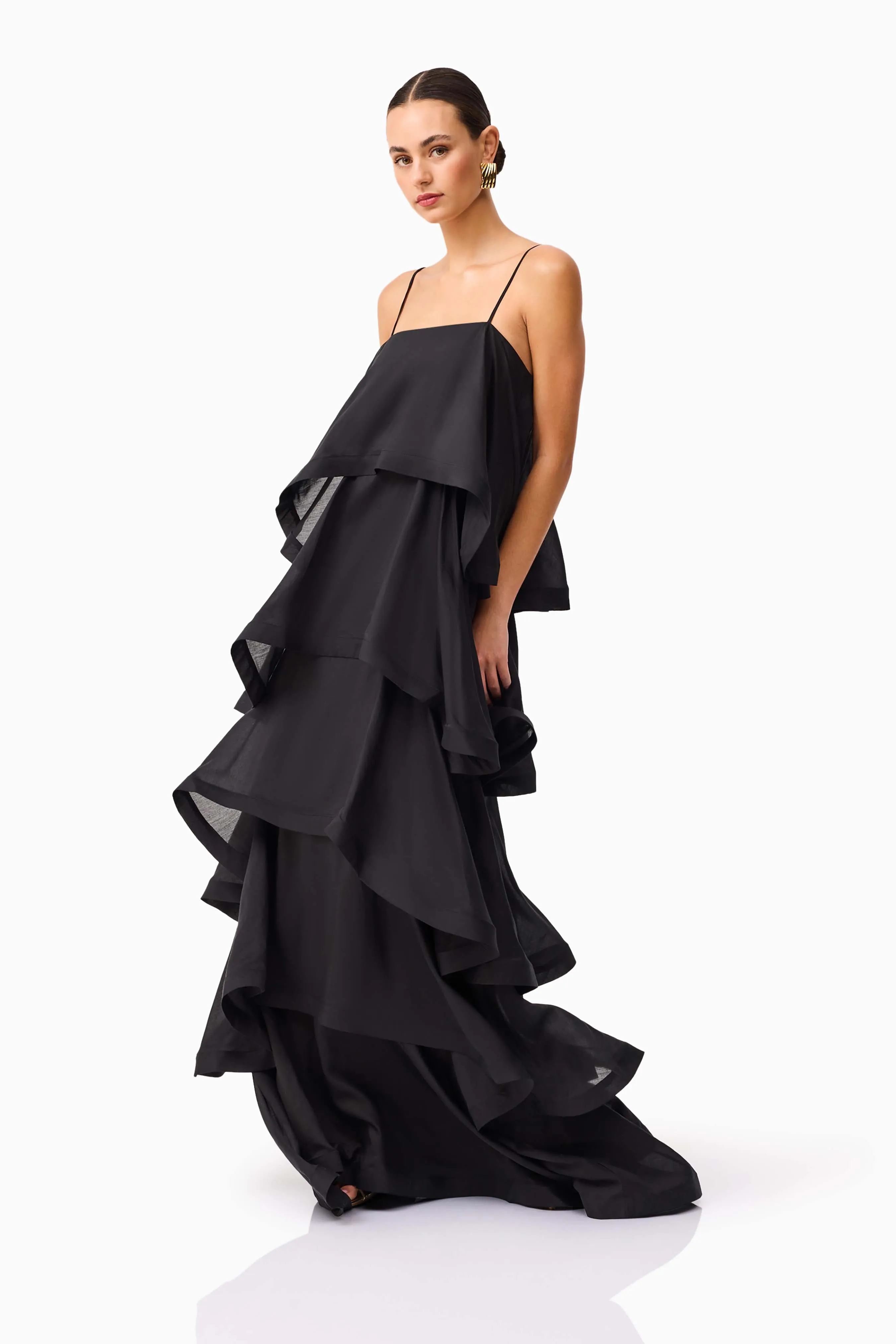 Tilly 5 Tiered Maxi Dress in Black sold by Elliatt product image thumbnail 4
