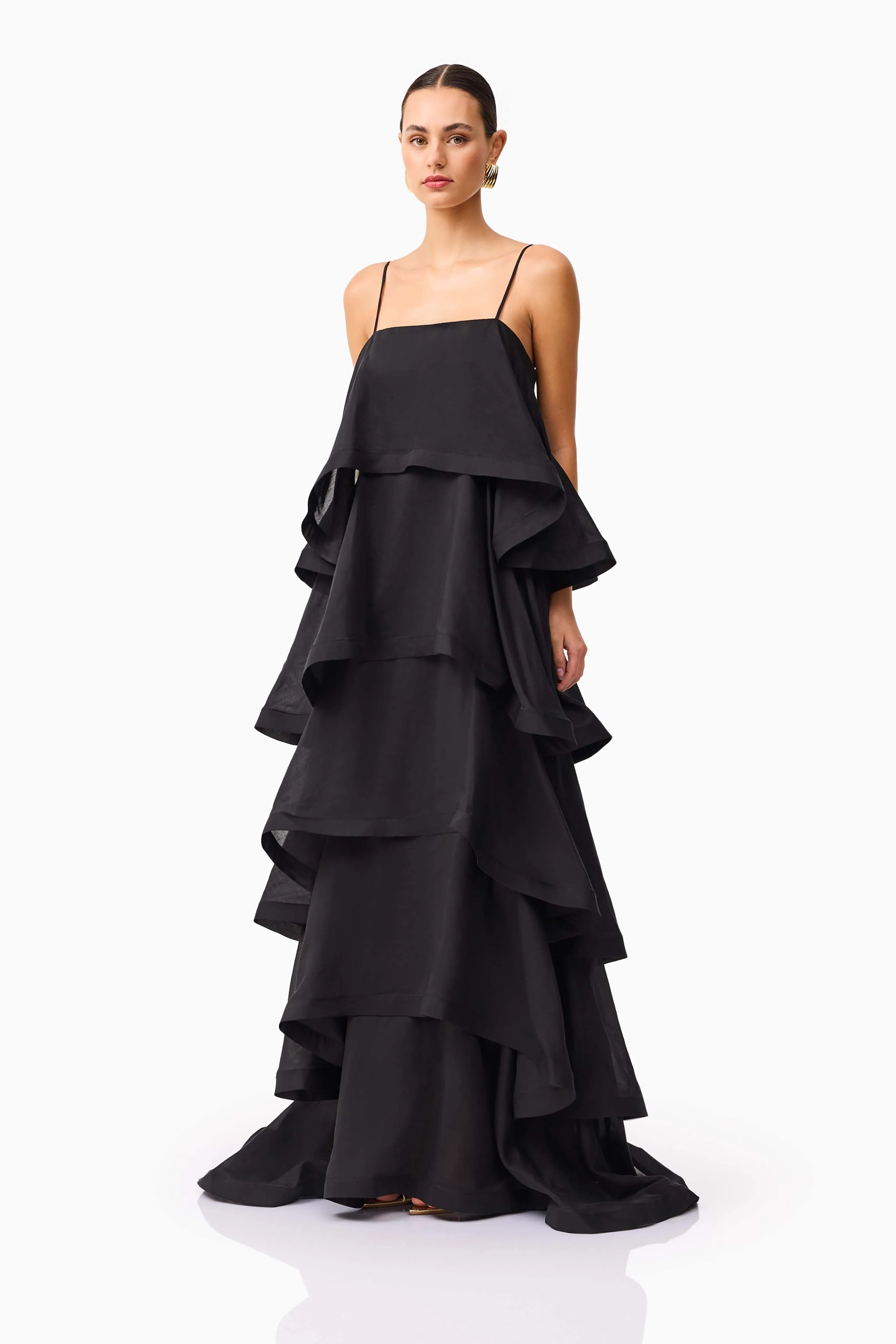 Tilly 5 Tiered Maxi Dress in Black sold by Elliatt product image thumbnail 3