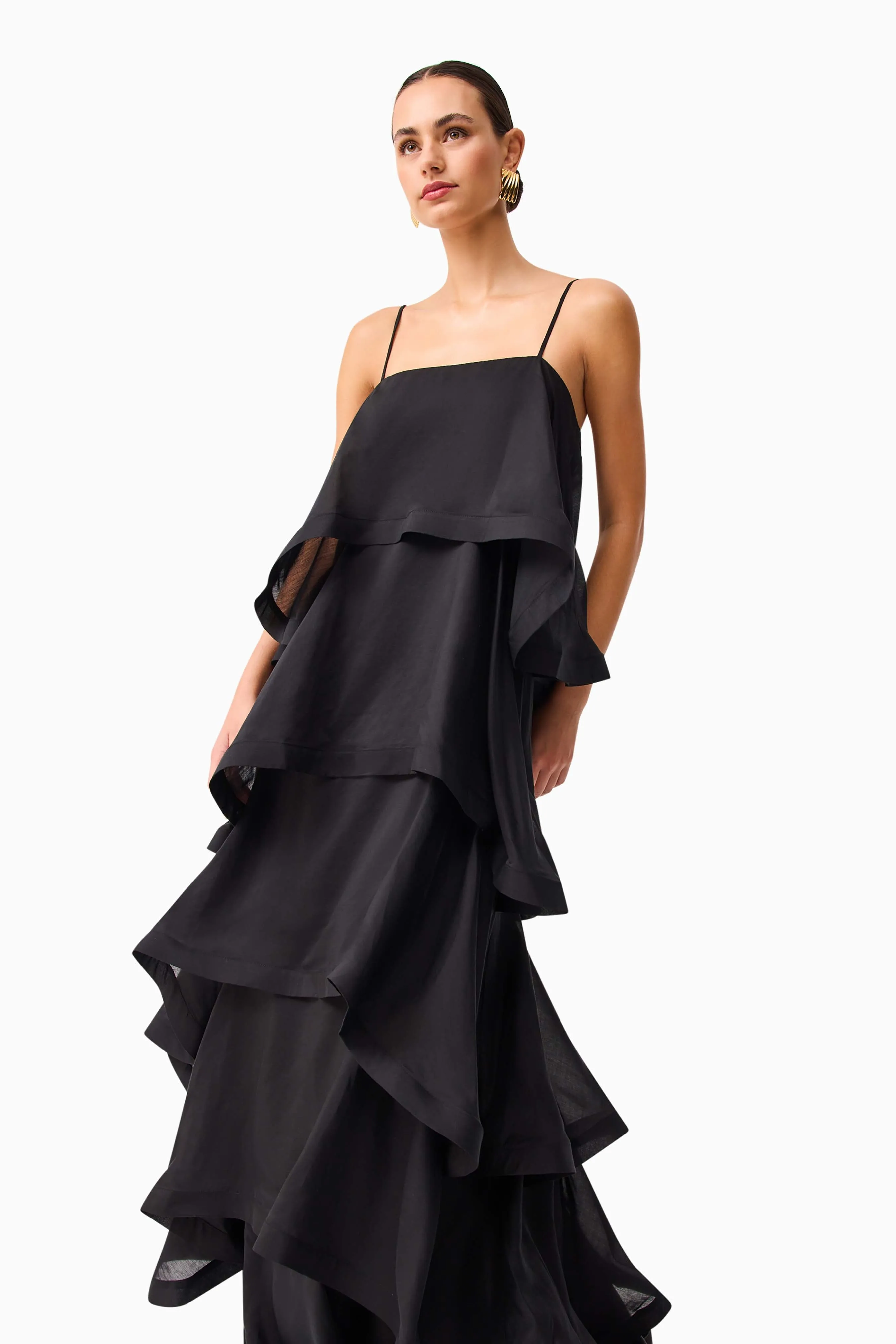 Tilly 5 Tiered Maxi Dress in Black sold by Elliatt product image thumbnail 2