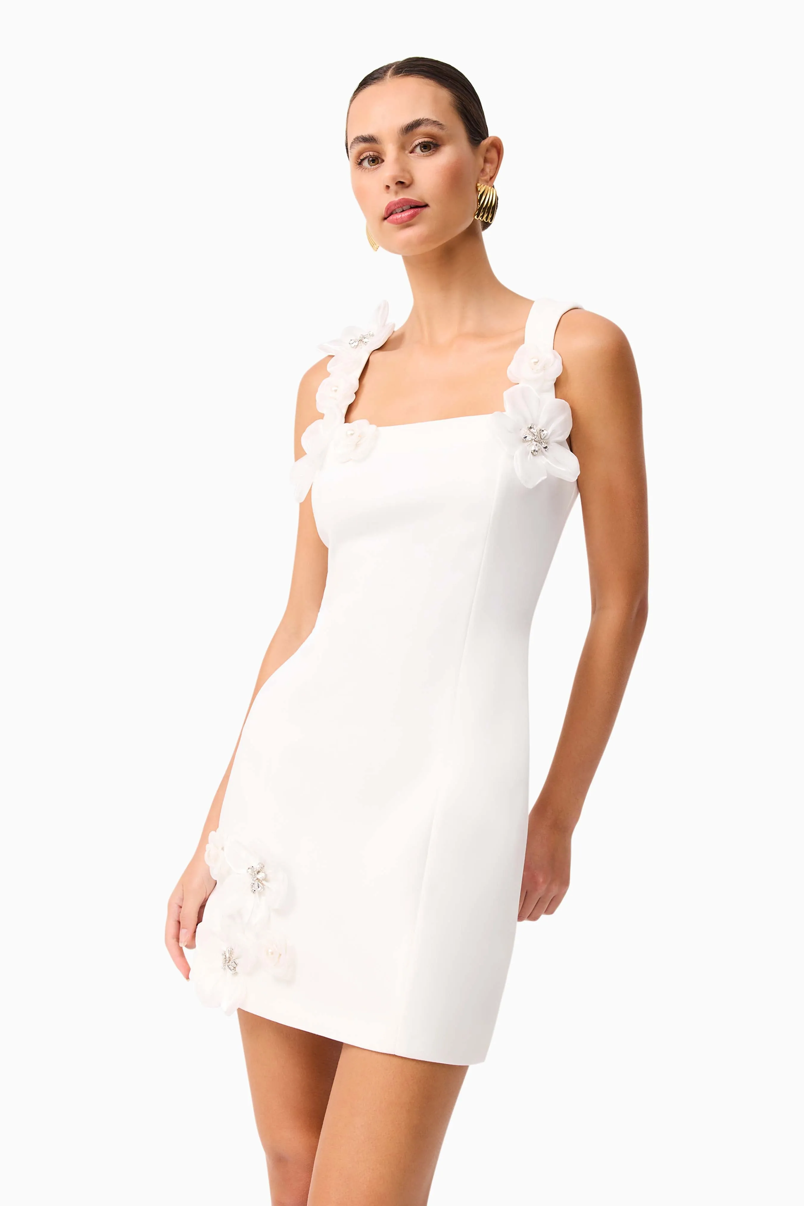 Chantelle Floral Mini Dress in White sold by Elliatt product image thumbnail 2