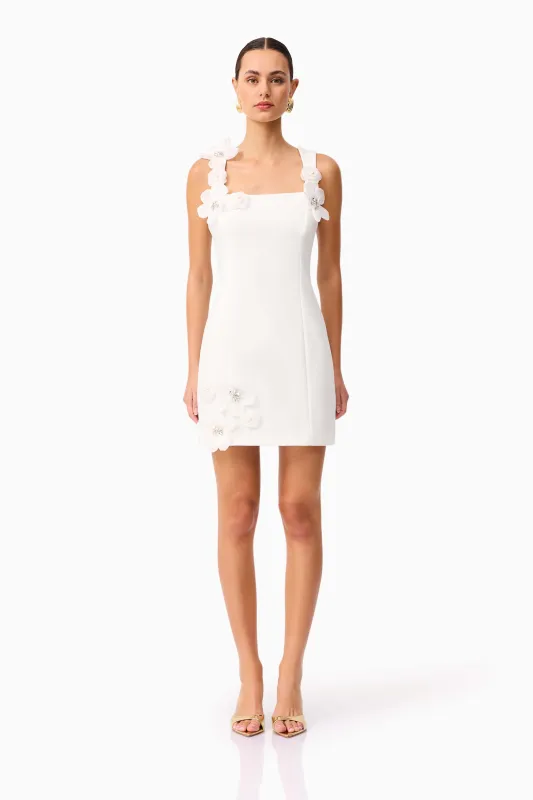 Chantelle Floral Mini Dress in White sold by Elliatt