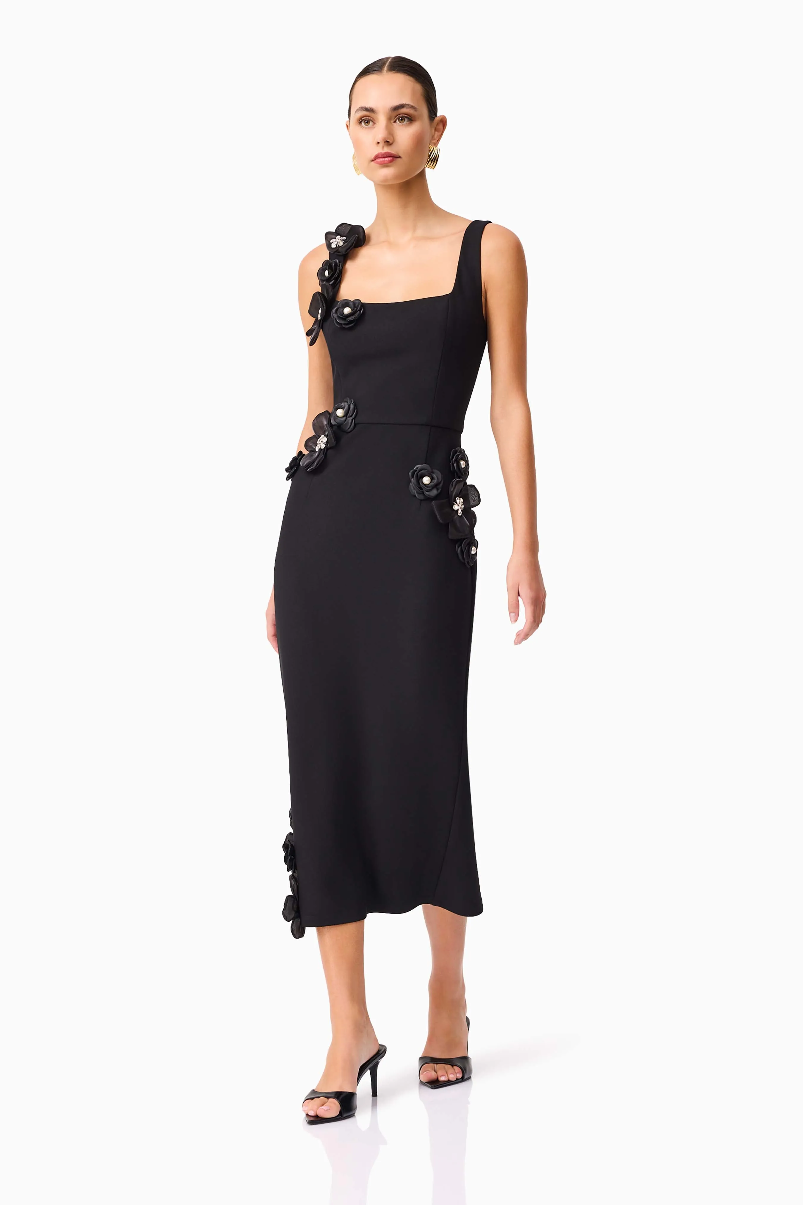 Chantelle 3D Midi Dress in Black sold by Elliatt product image thumbnail 4