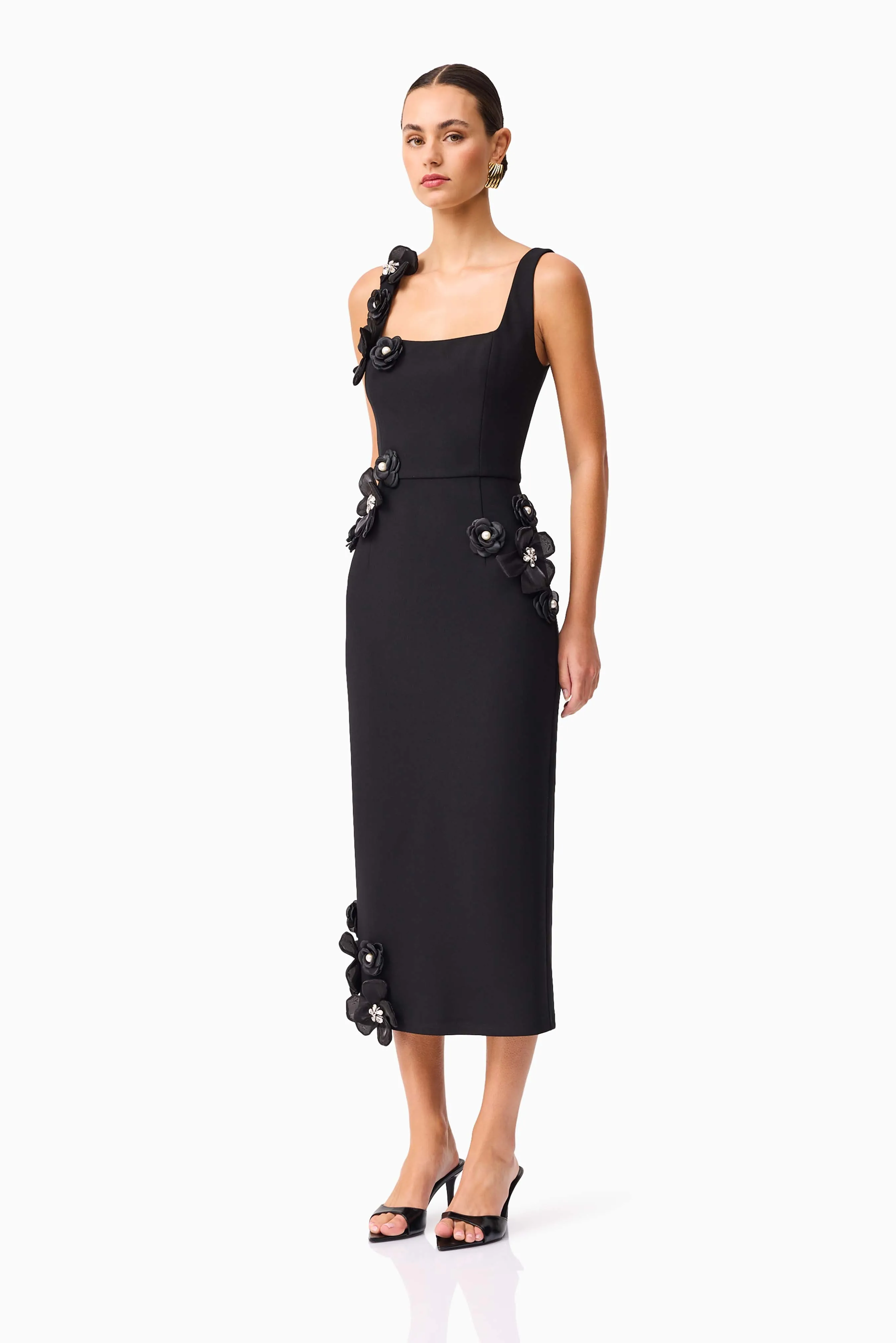 Chantelle 3D Midi Dress in Black sold by Elliatt product image thumbnail 3