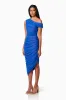 Rome Fitted Midi Dress In Blue sold by Elliatt
