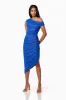 Rome Fitted Midi Dress In Blue sold by Elliatt