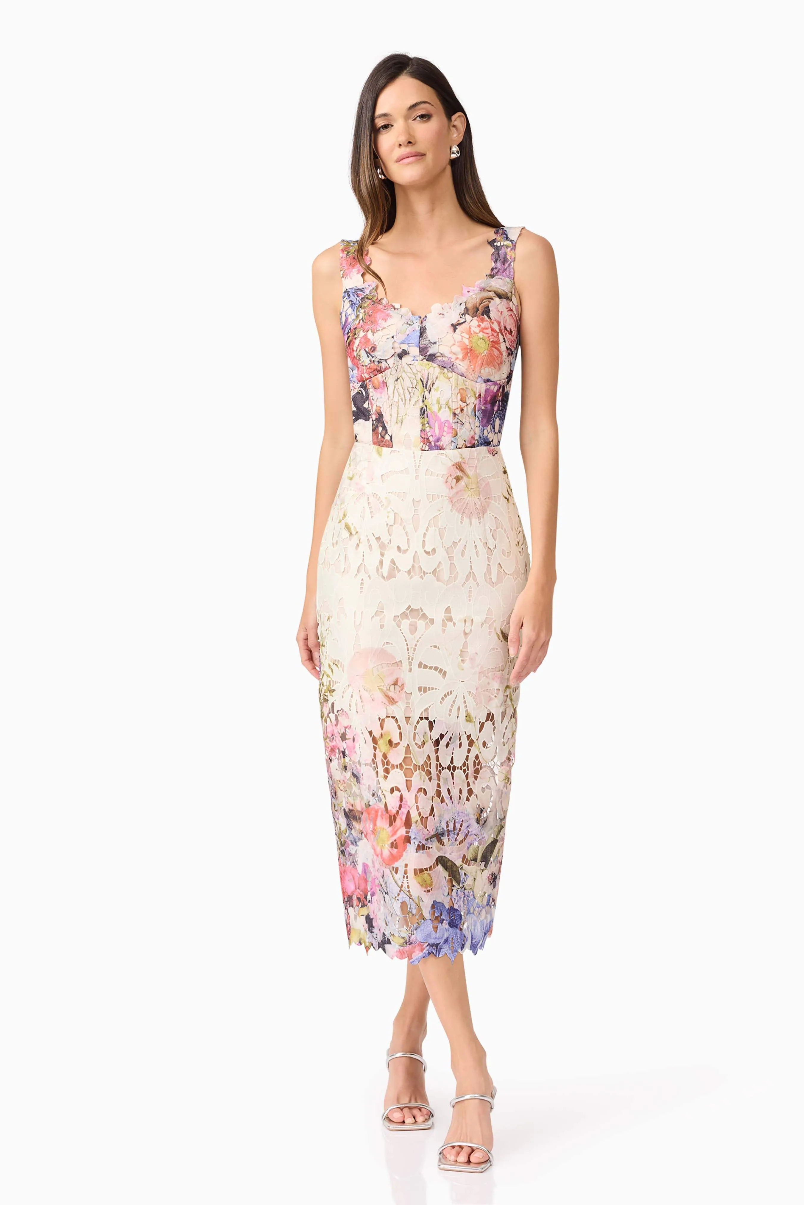 Matila Lace Midi Dress in Floral sold by Elliatt product image thumbnail 4