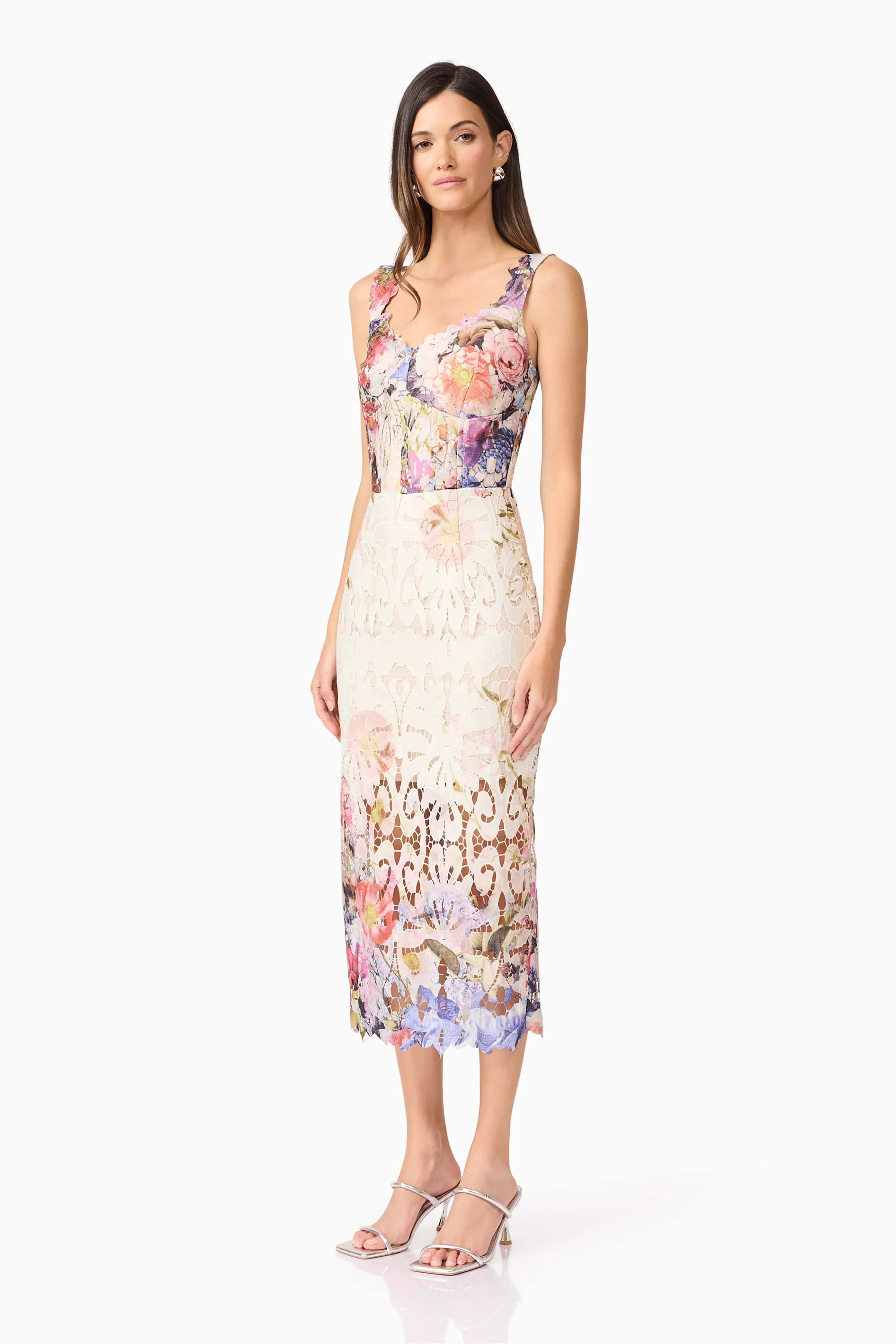 Matila Lace Midi Dress in Floral sold by Elliatt product image thumbnail 3