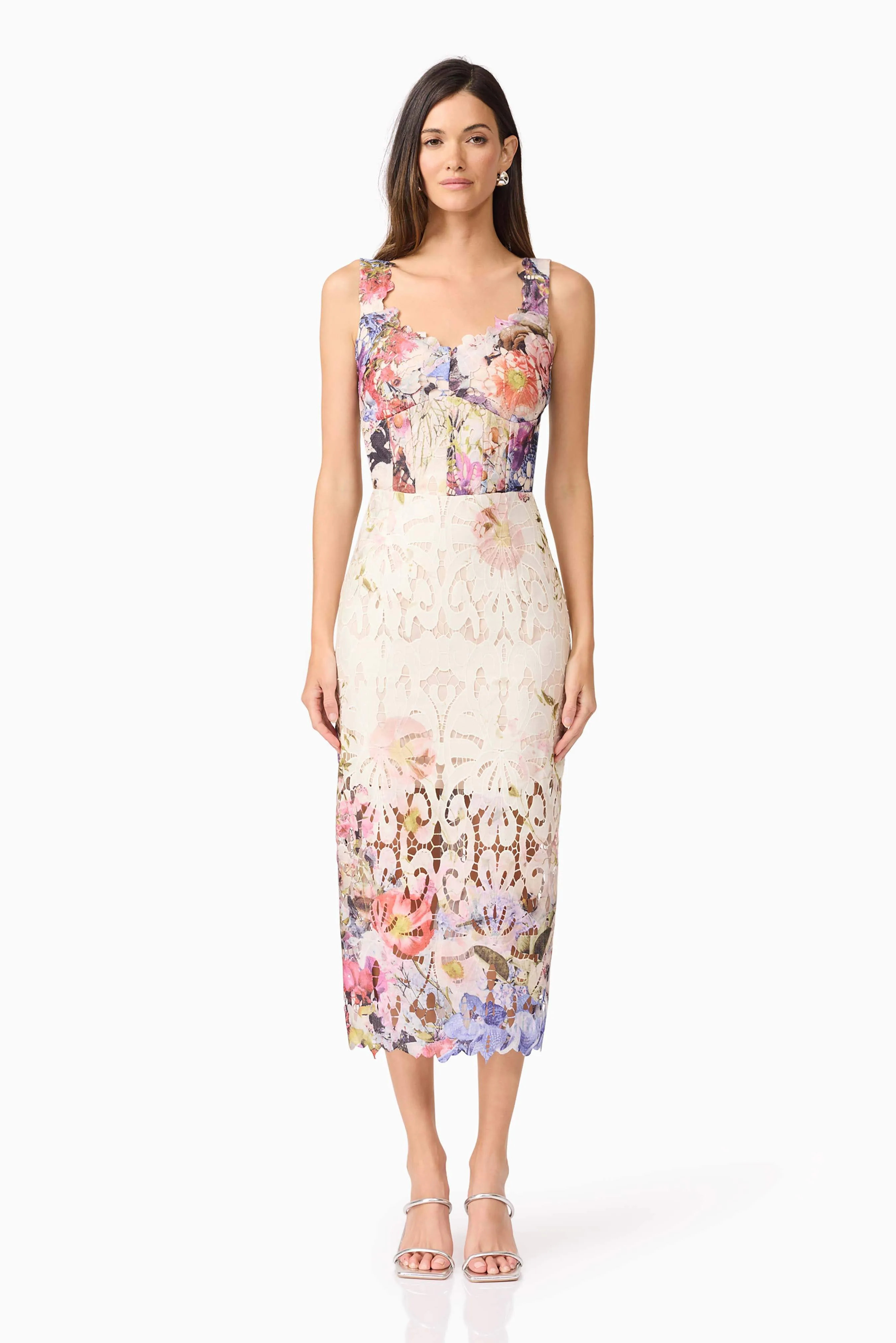 Matila Lace Midi Dress in Floral sold by Elliatt