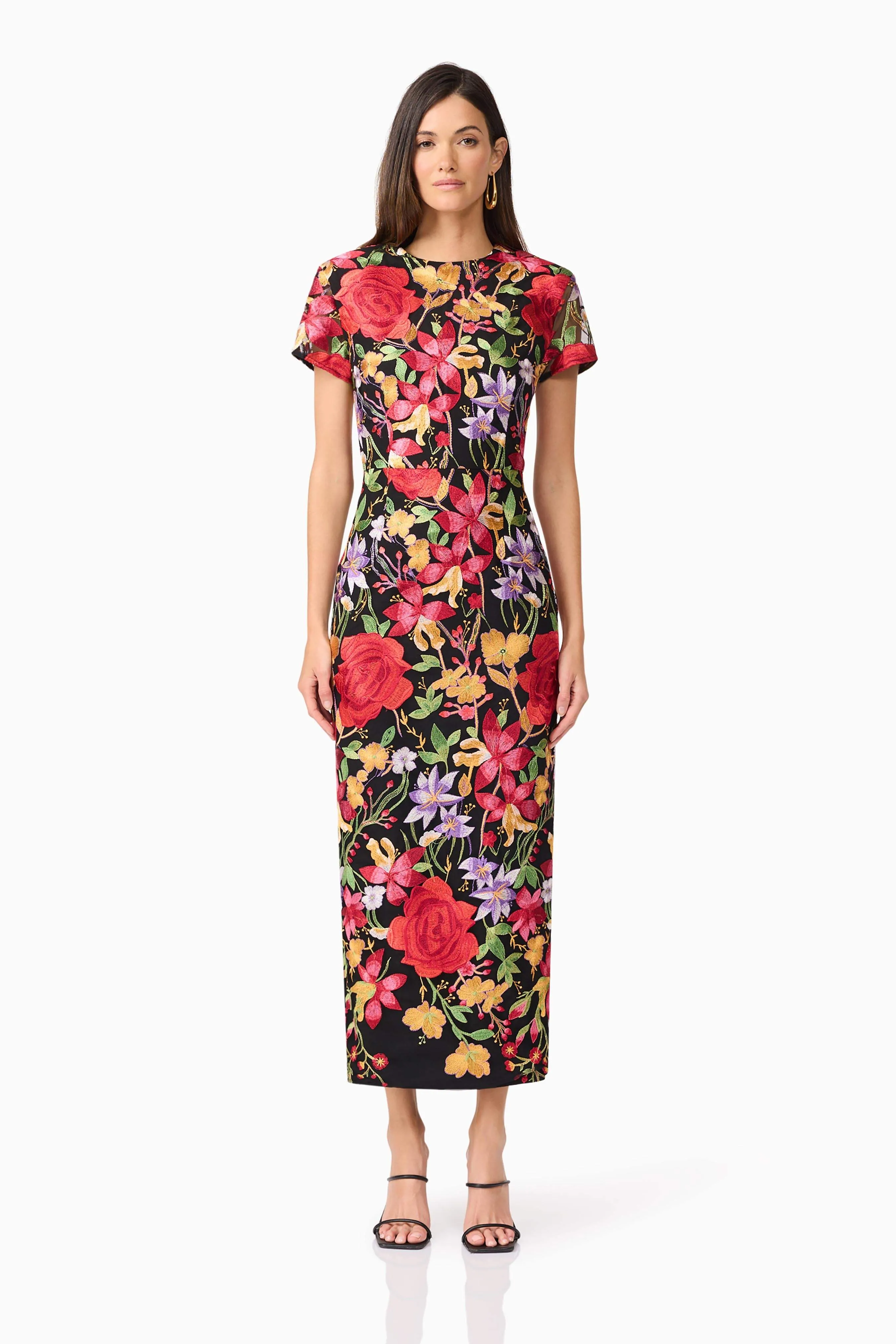 Talia Maxi Dress in Black Floral sold by Elliatt
