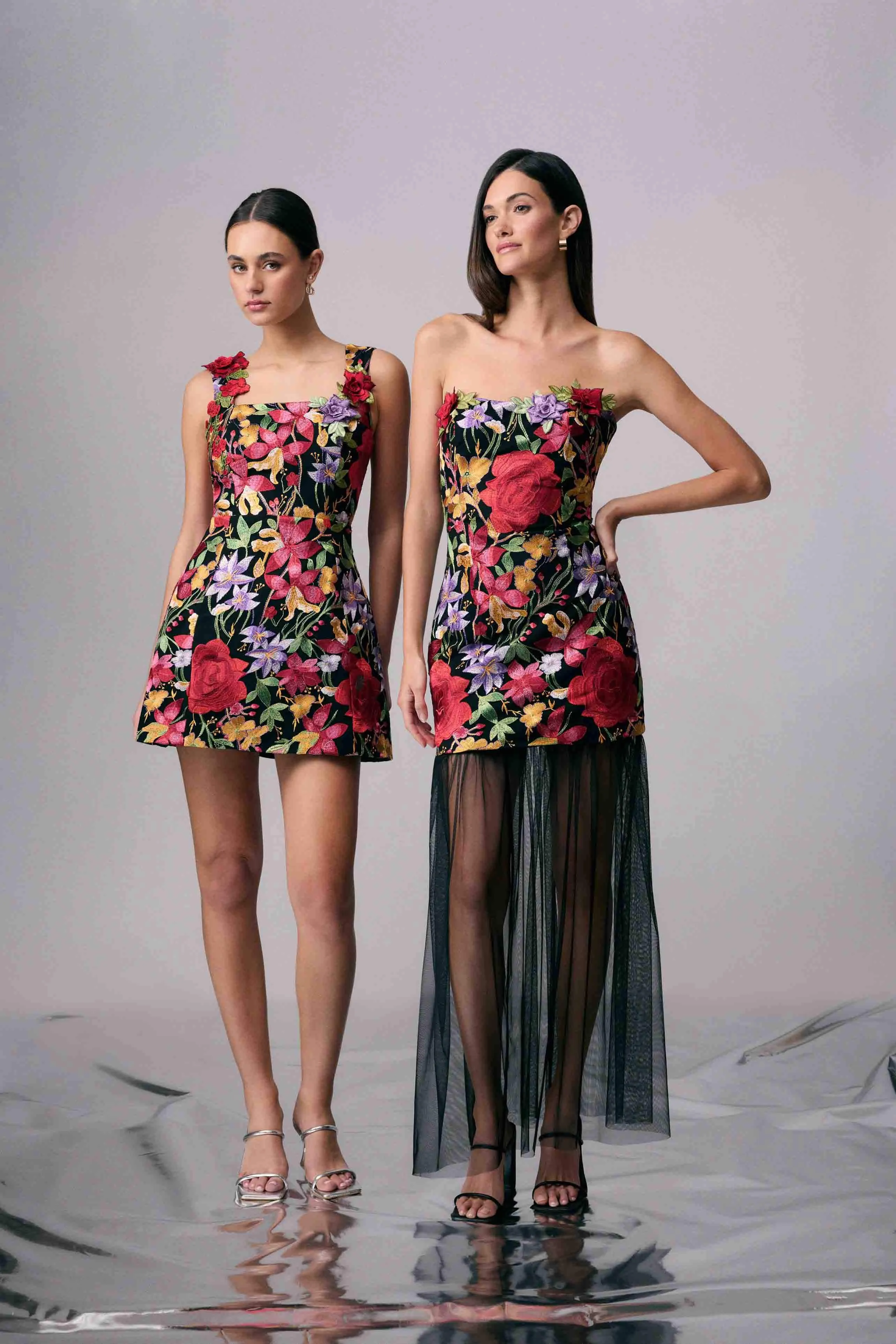 Talia Strapless Maxi Dress in Black Floral sold by Elliatt product image thumbnail 2