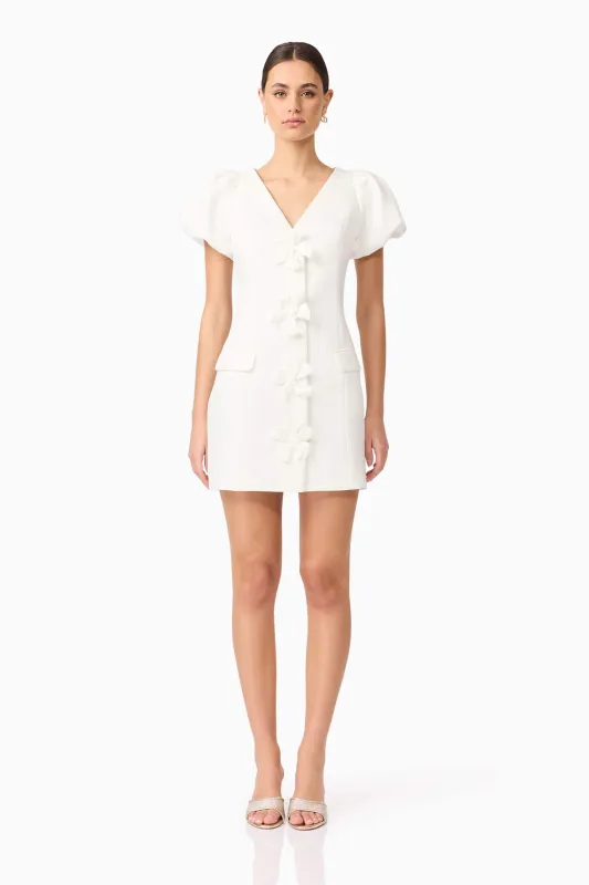 Elysie Blazer Mini Dress in White sold by Elliatt