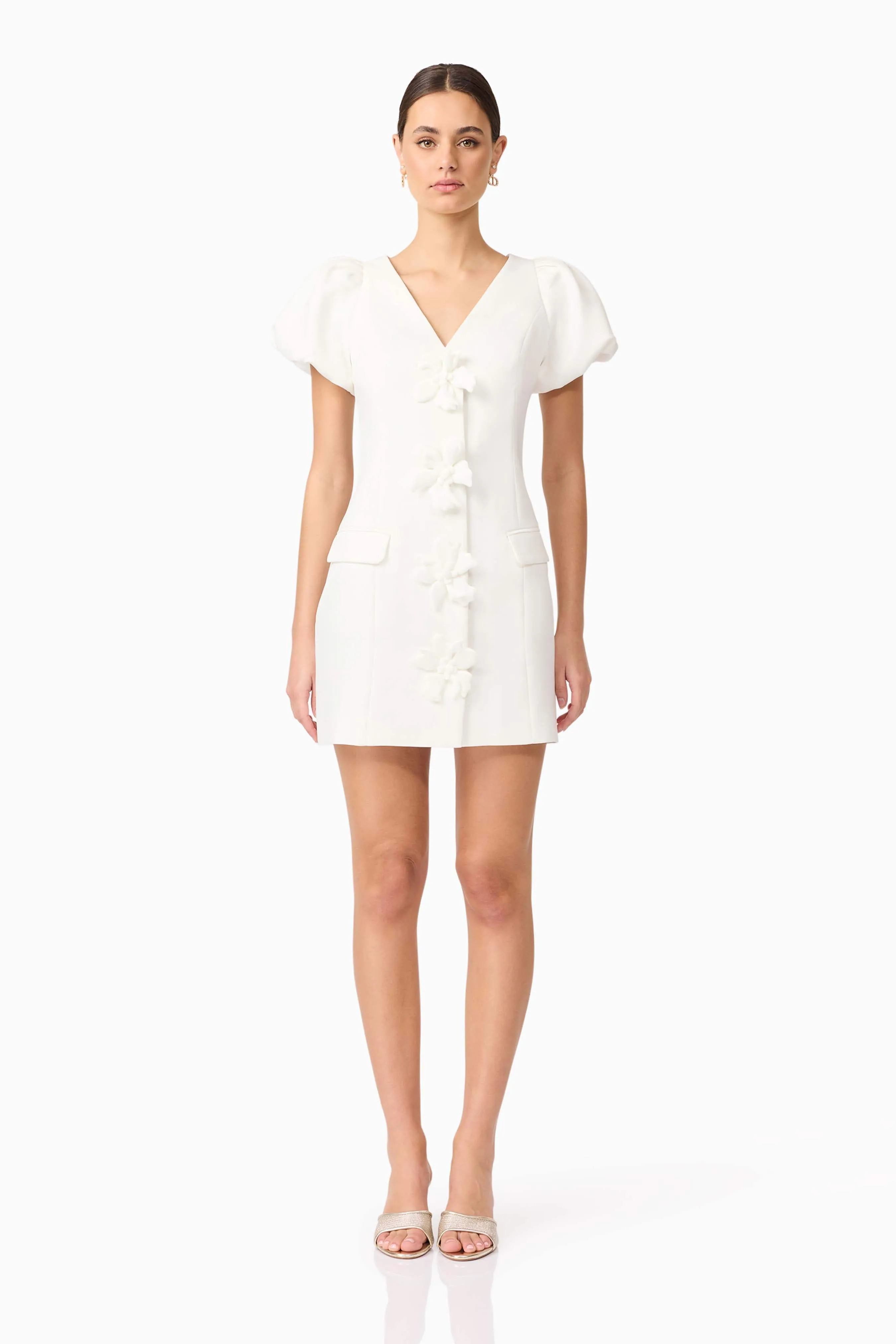 Elysie Blazer Mini Dress in White sold by Elliatt