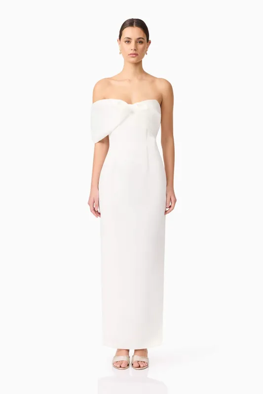 Dandelione Strapless Gown in White sold by Elliatt