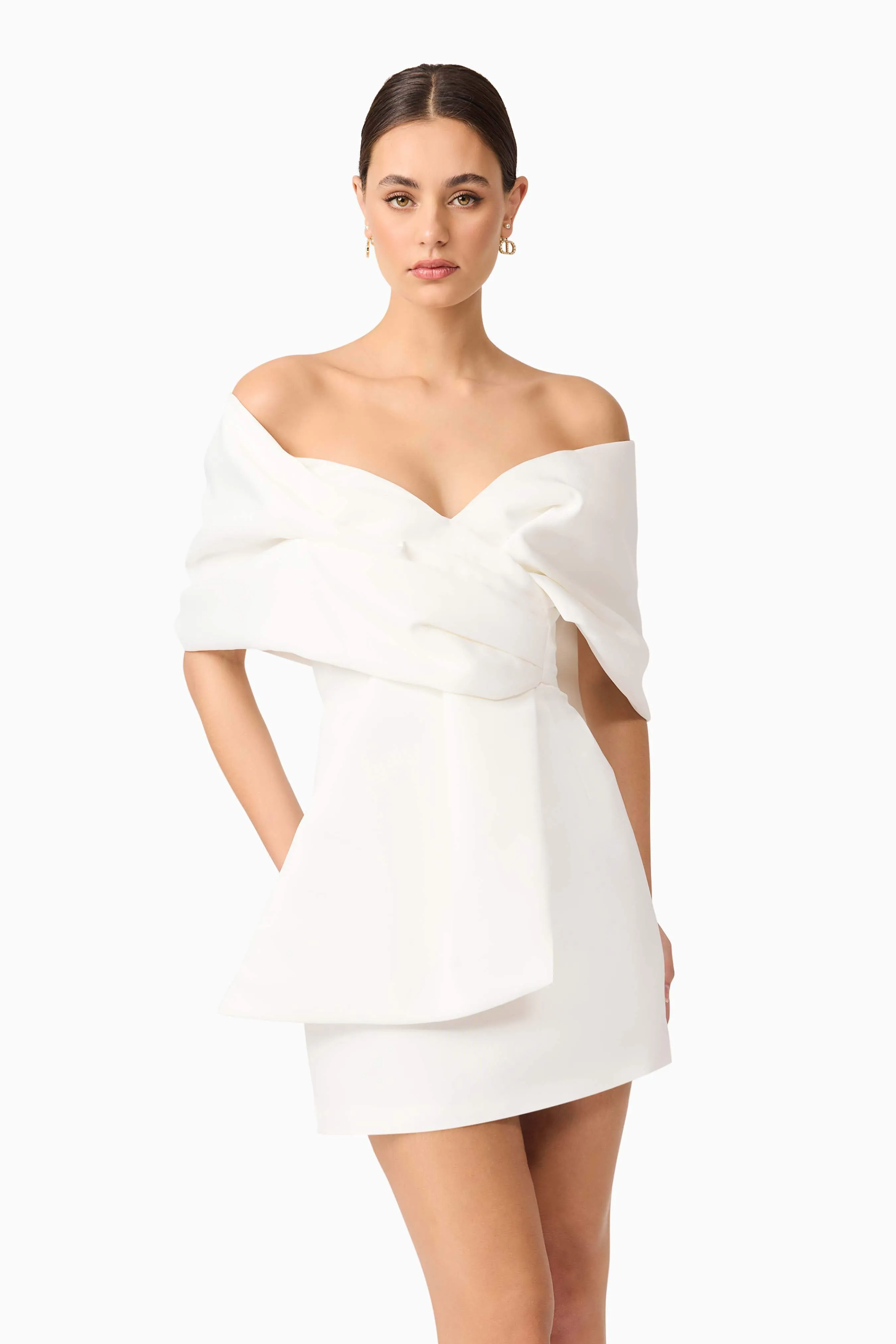 Dandelione Off The Shoulder Mini Dress in White sold by Elliatt product image thumbnail 2