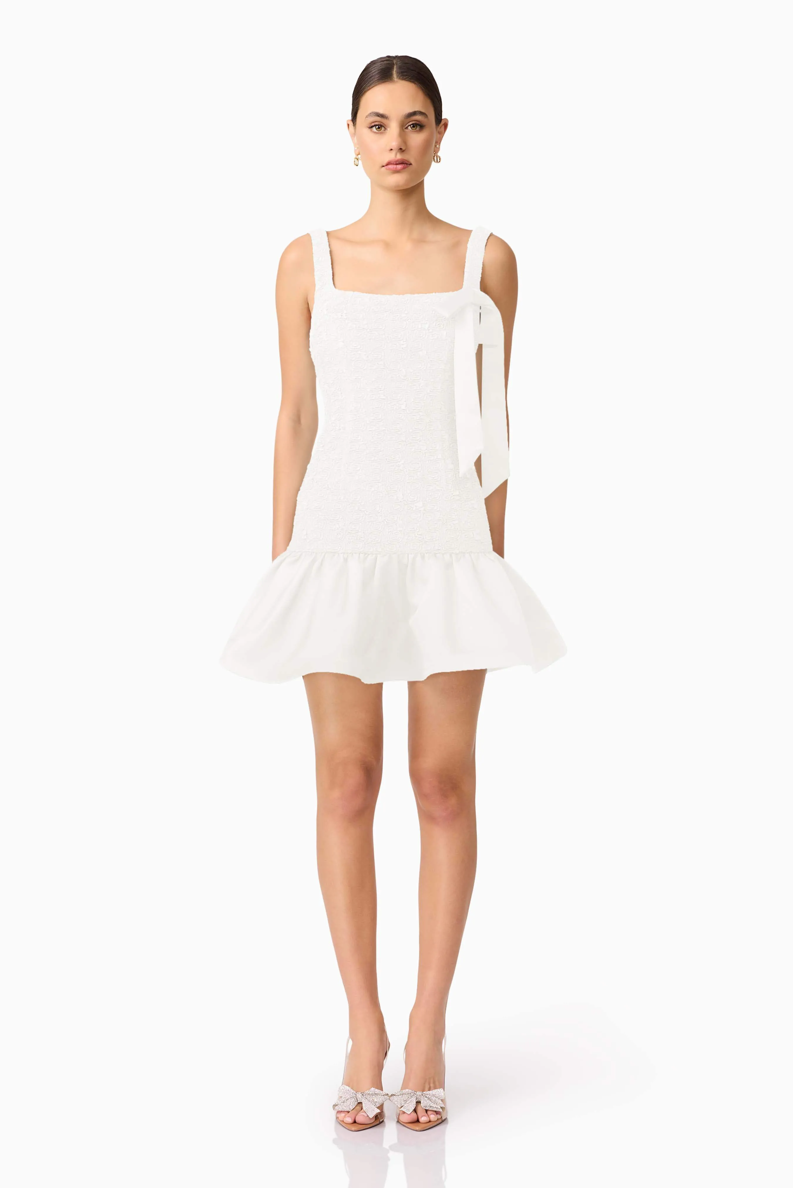Dandelion Mini Dress in White sold by Elliatt
