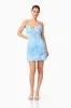 Kaia Floral Mini Dress in Blue sold by Elliatt