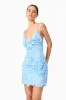 Kaia Floral Mini Dress in Blue sold by Elliatt