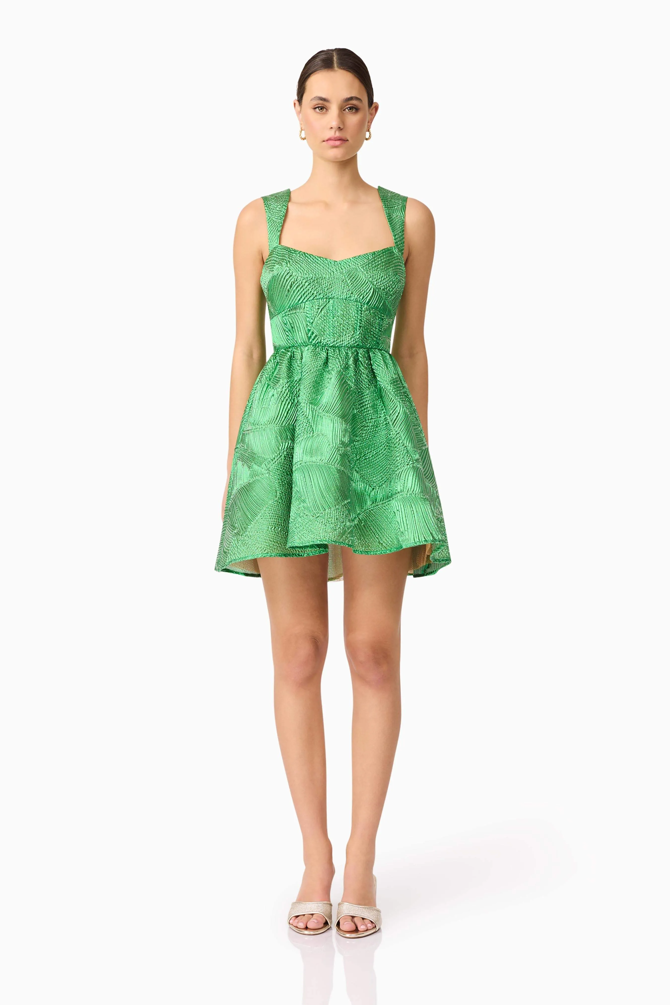 Ginnifer A-Line Mini Dress in Green sold by Elliatt