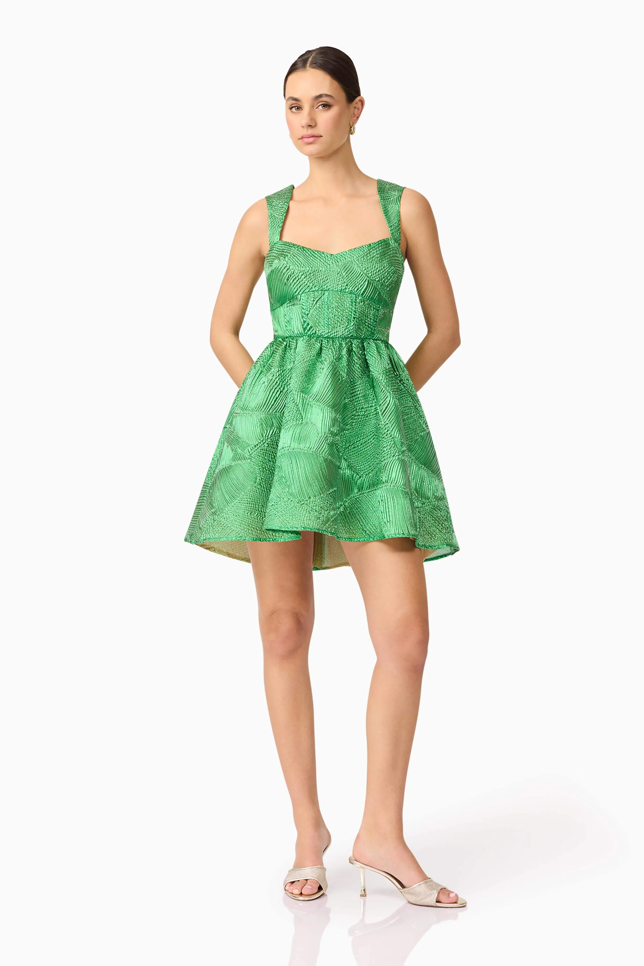 Ginnifer A-Line Mini Dress in Green sold by Elliatt product image thumbnail 4