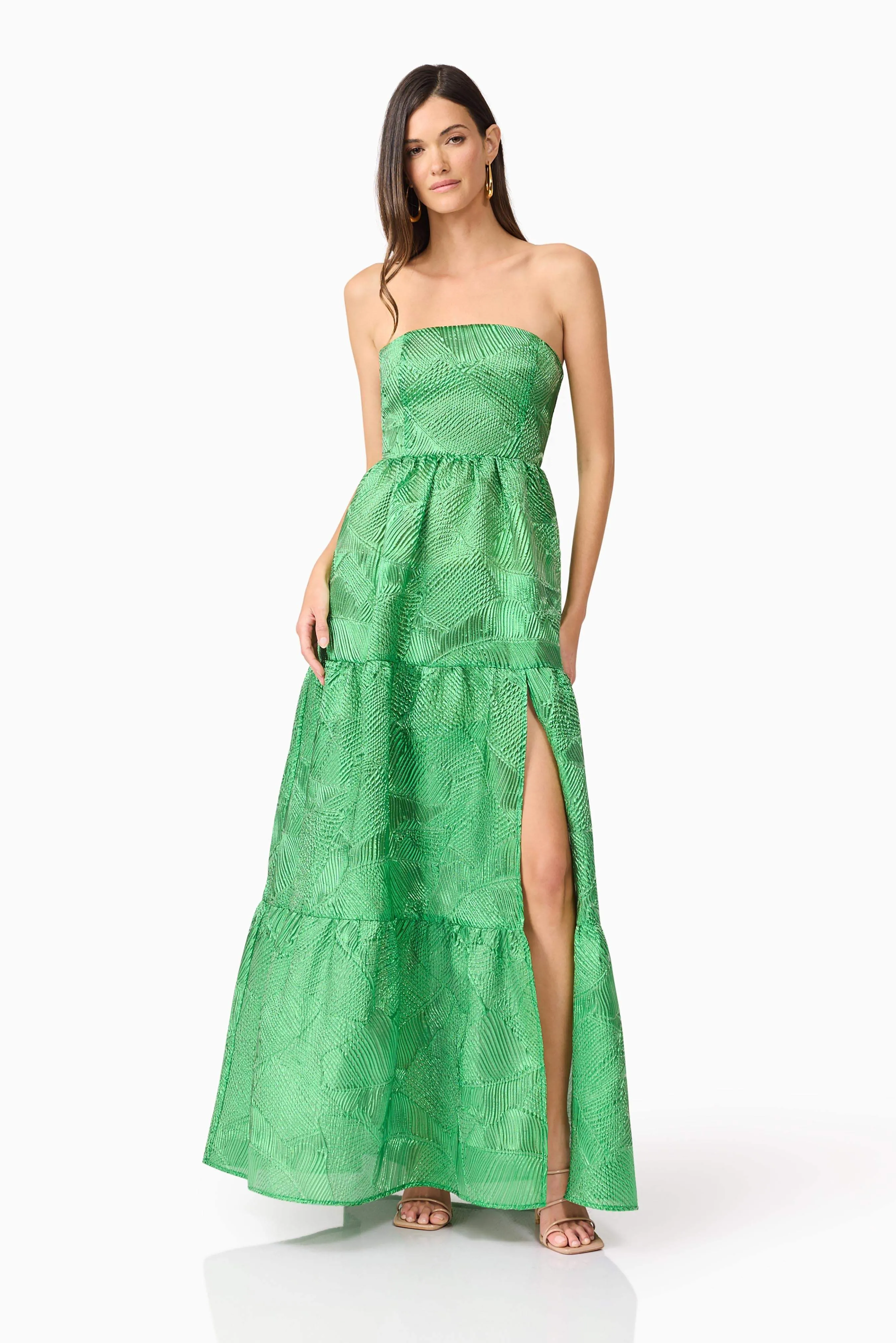 Ginnifer Strapless Maxi Dress in Green sold by Elliatt product image thumbnail 5