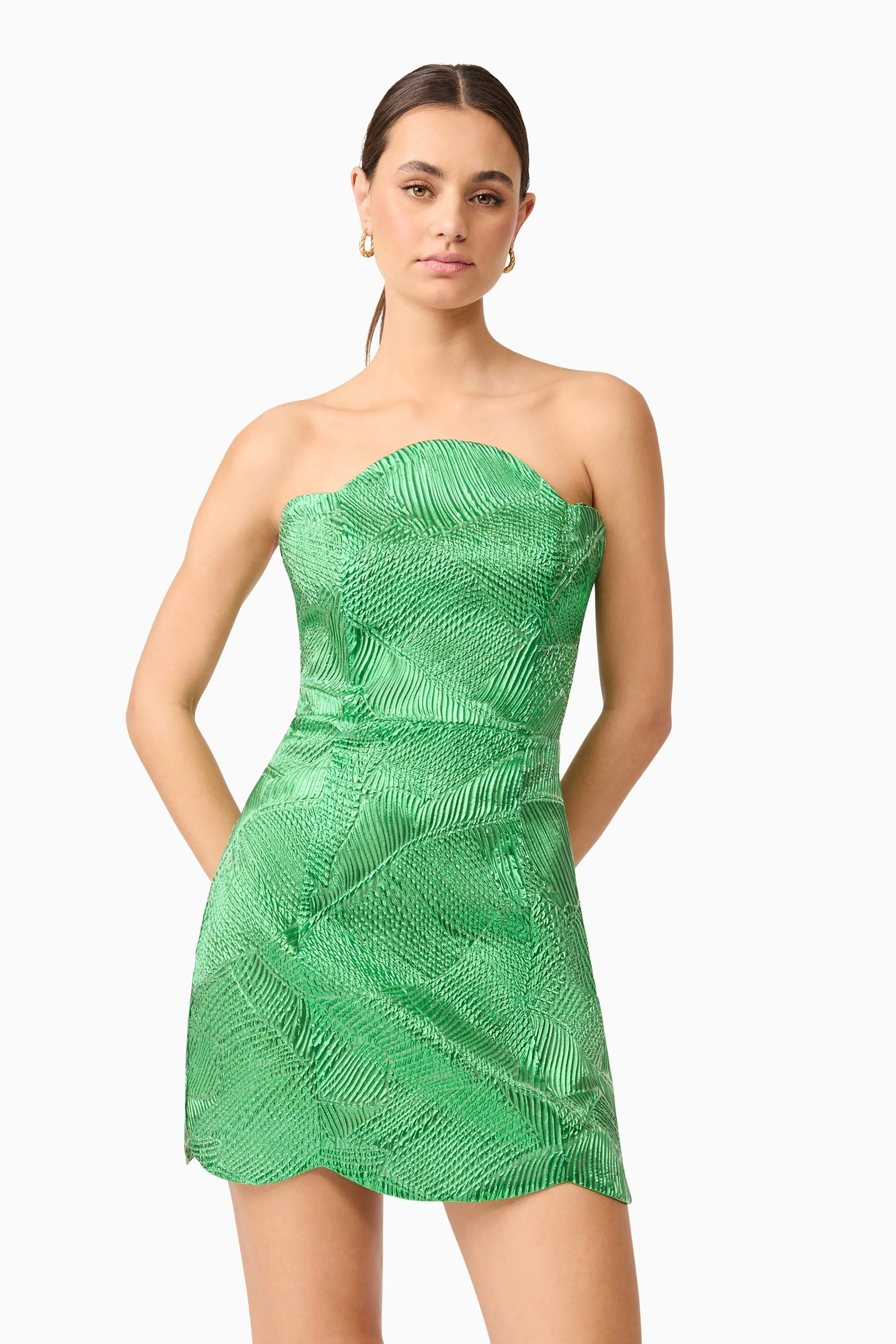 Ginnifer Strapless Mini Dress in Green sold by Elliatt product image thumbnail 2