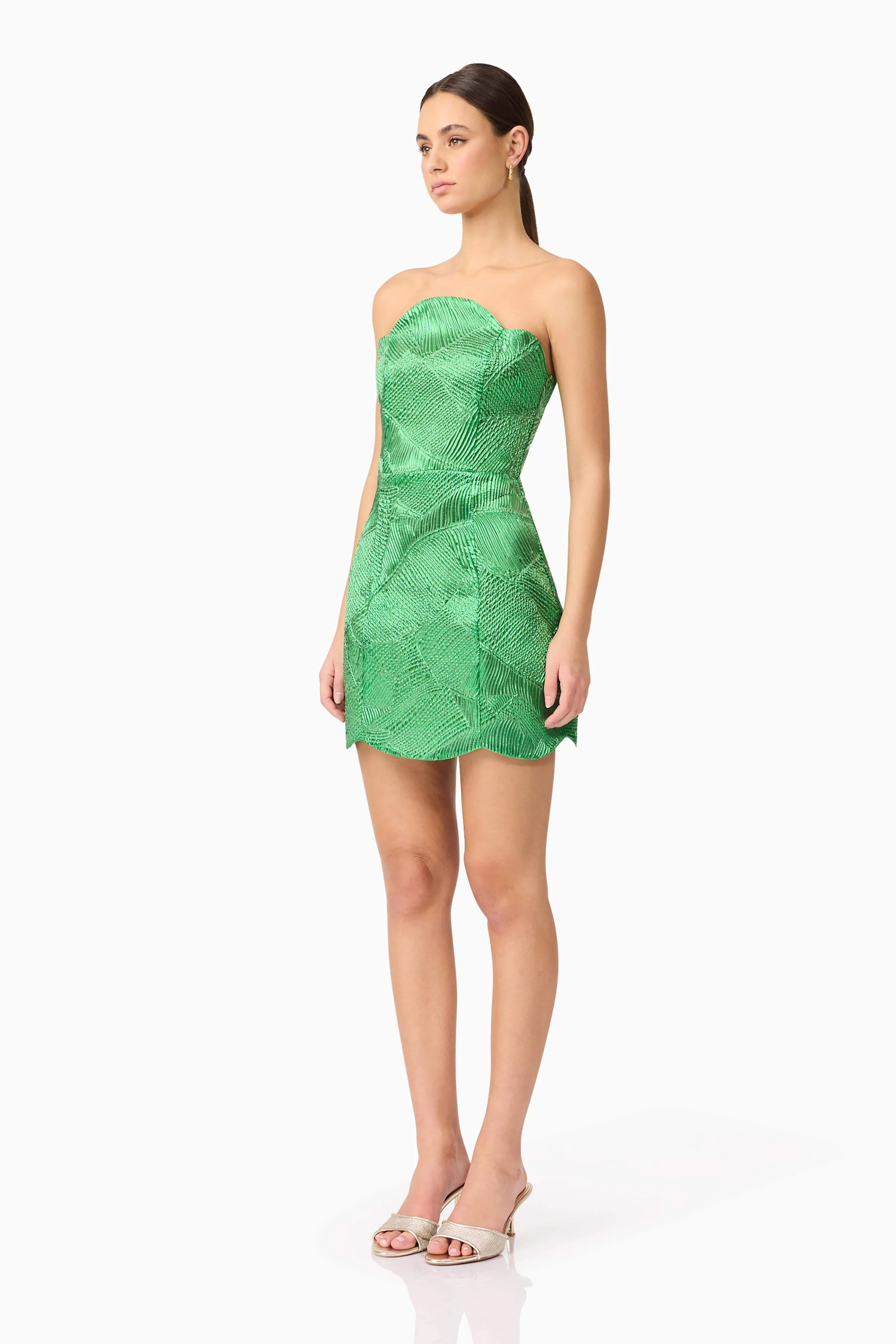 Ginnifer Strapless Mini Dress in Green sold by Elliatt product image thumbnail 3
