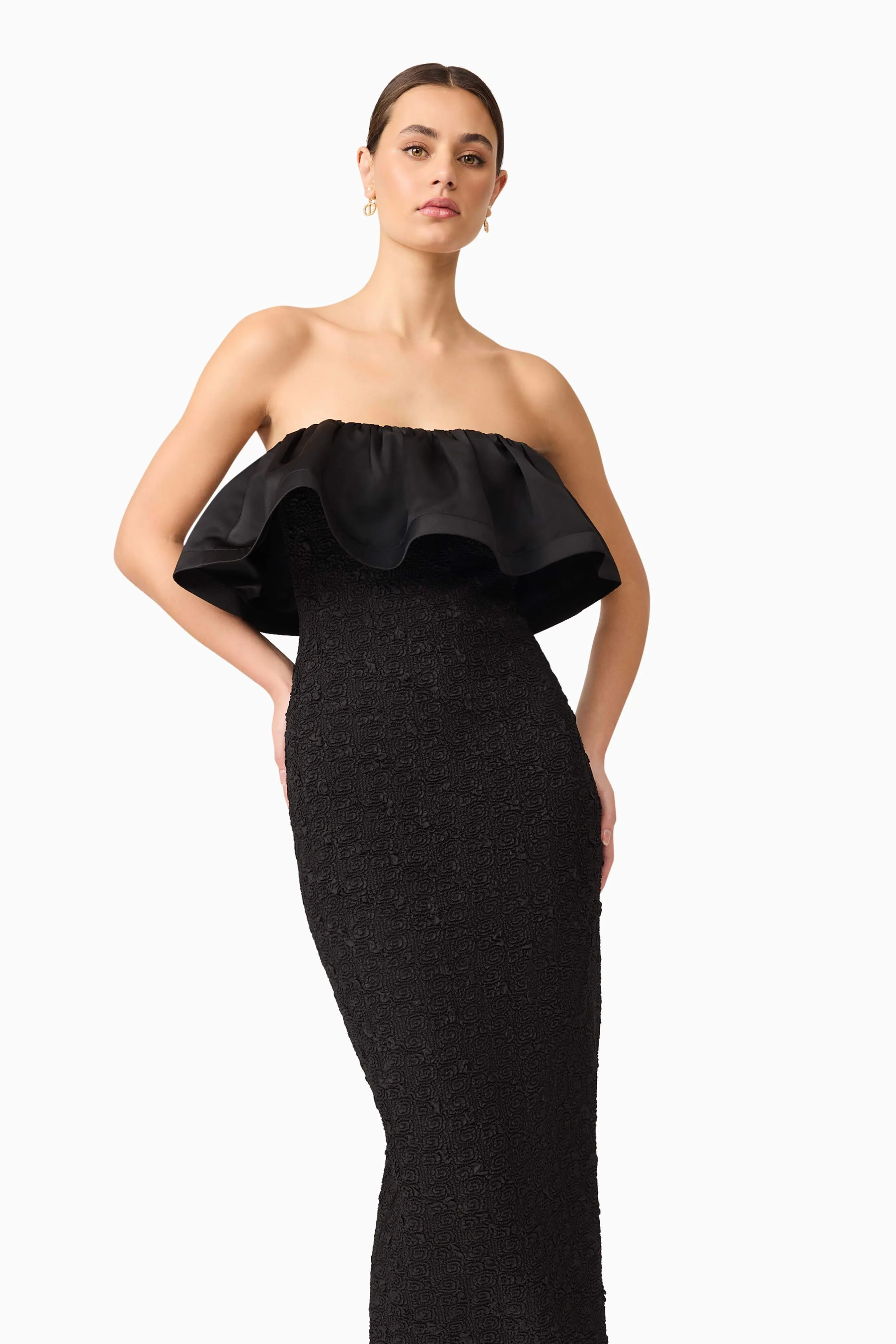 Dandelione Strapless Midi Dress in Black sold by Elliatt product image thumbnail 2