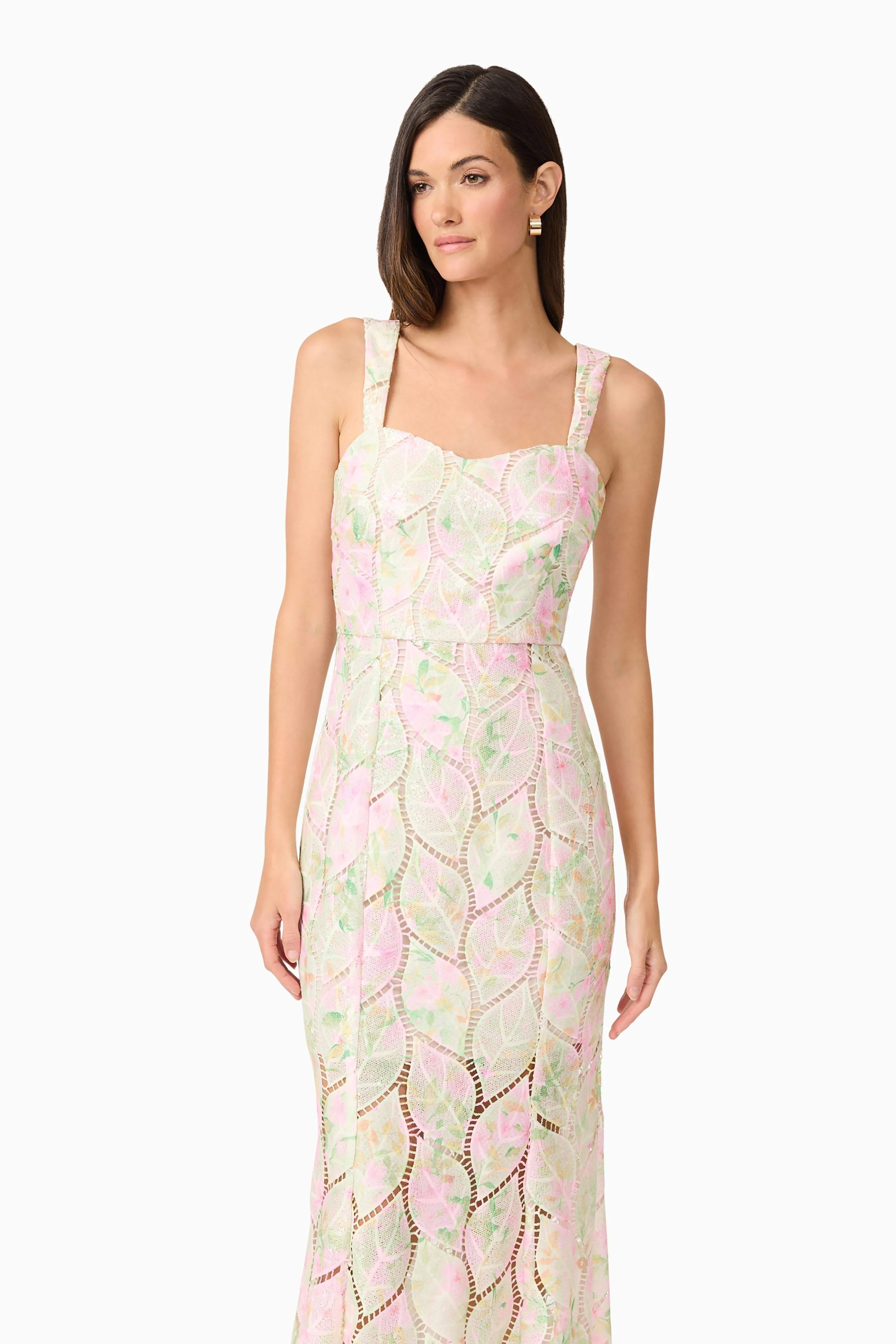 Indria Lace Maxi Dress in Floral sold by Elliatt product image thumbnail 4