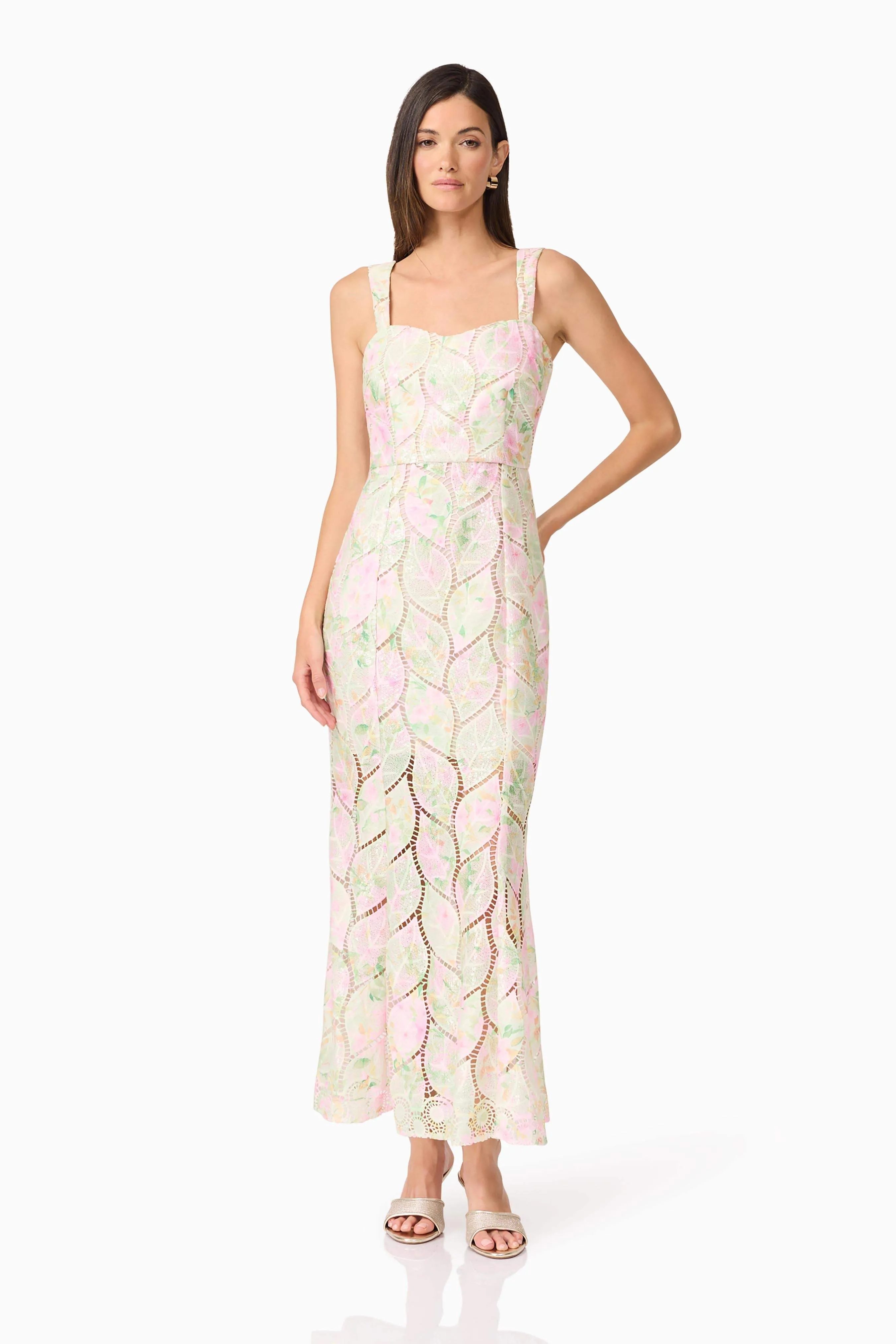 Indria Lace Maxi Dress in Floral sold by Elliatt product image thumbnail 5