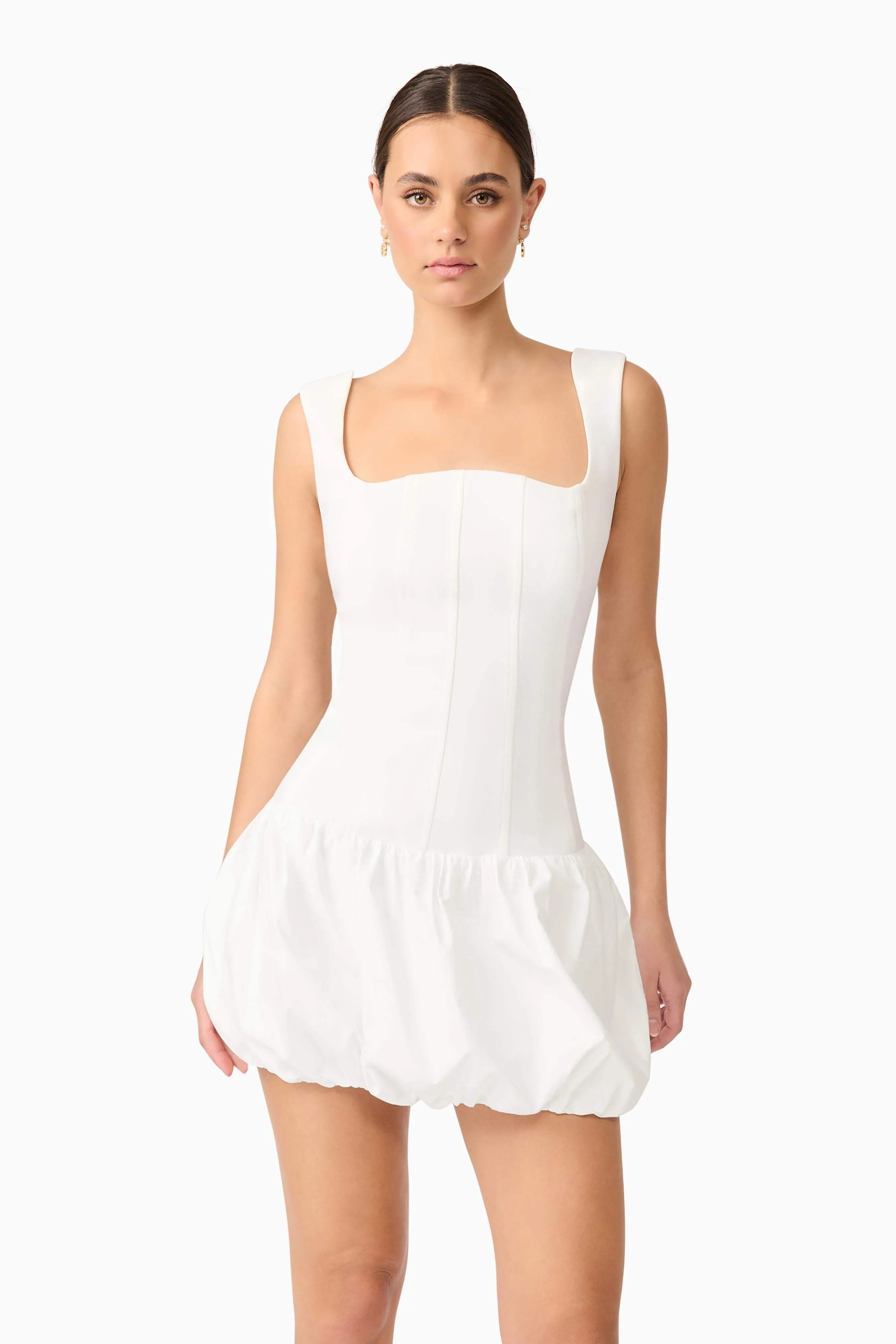 Ingrid Bubble Mini Dress in White sold by Elliatt product image thumbnail 2