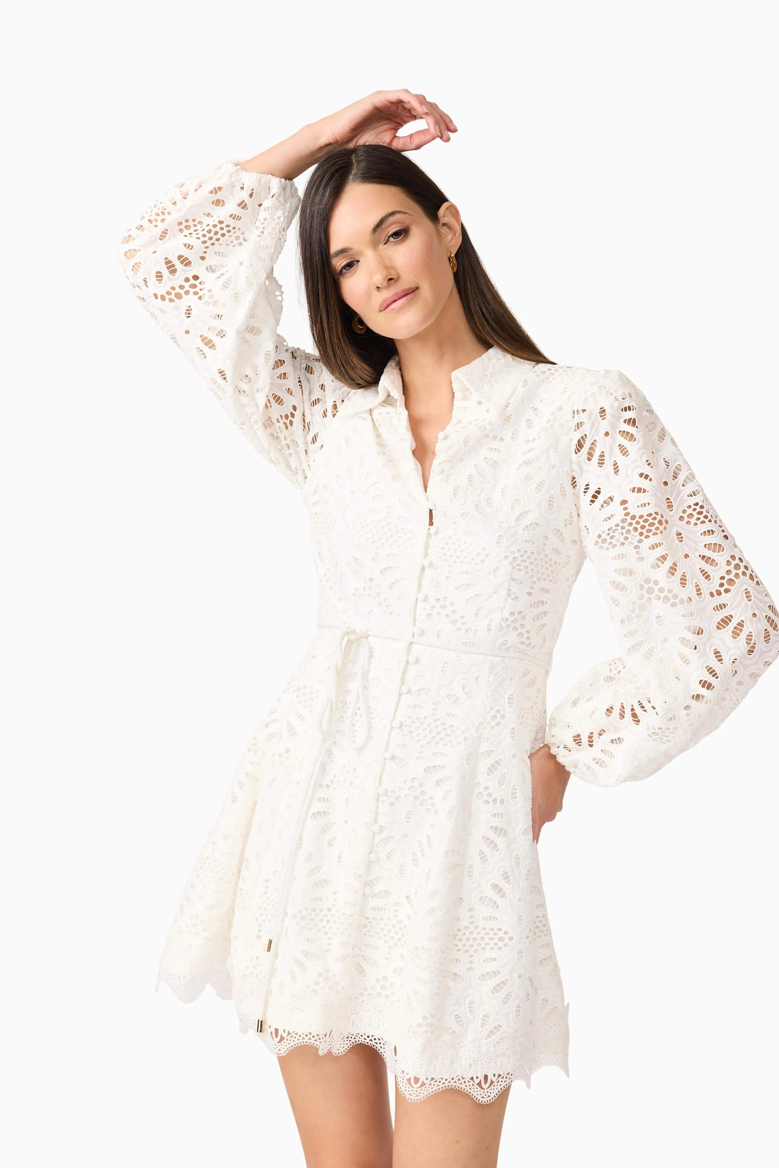Carli Mini Shirt Dress in White sold by Elliatt product image thumbnail 2