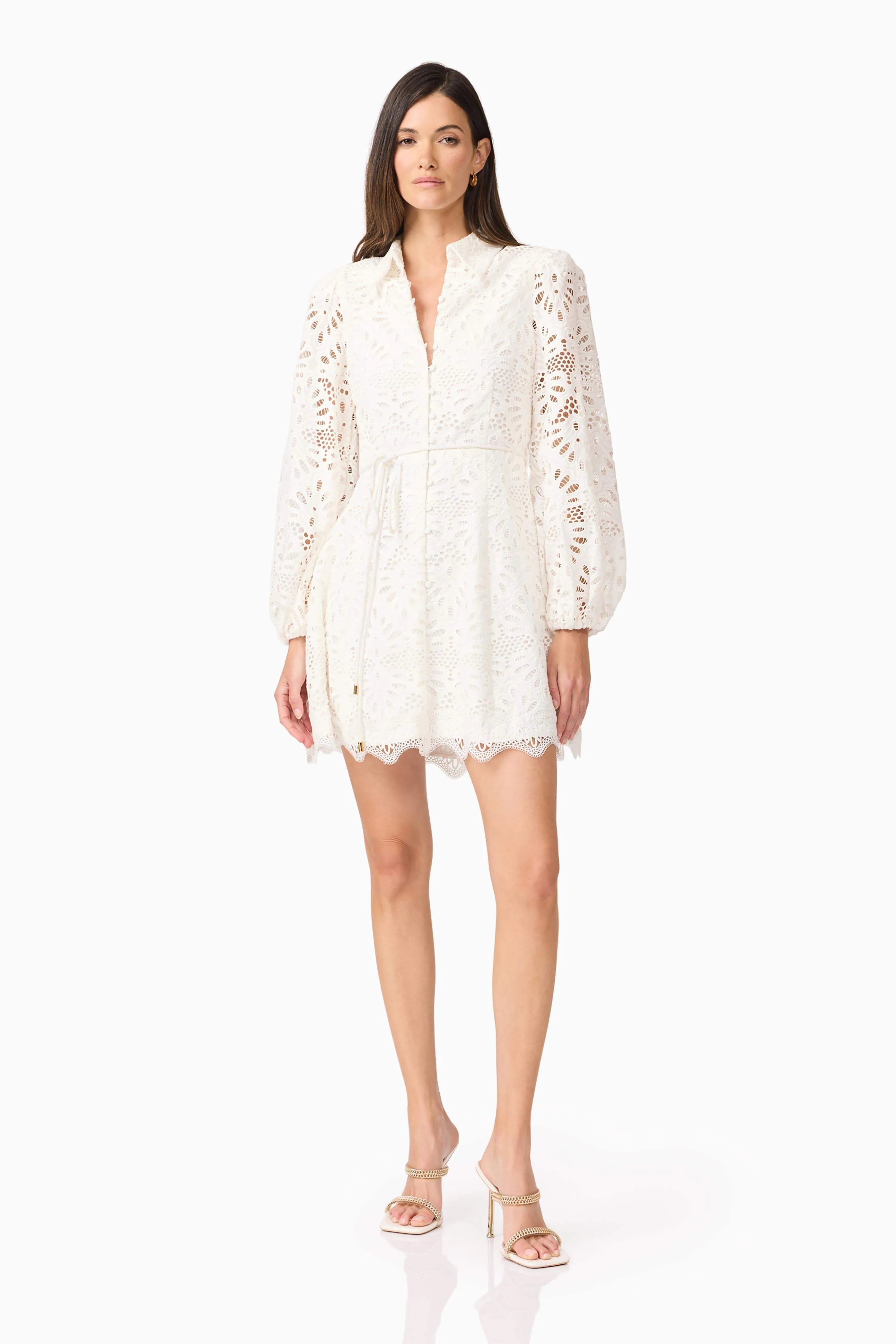 Carli Mini Shirt Dress in White sold by Elliatt product image thumbnail 4