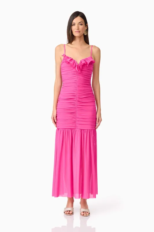 Celina Sweetheart Maxi Dress in Pink made by Elliatt