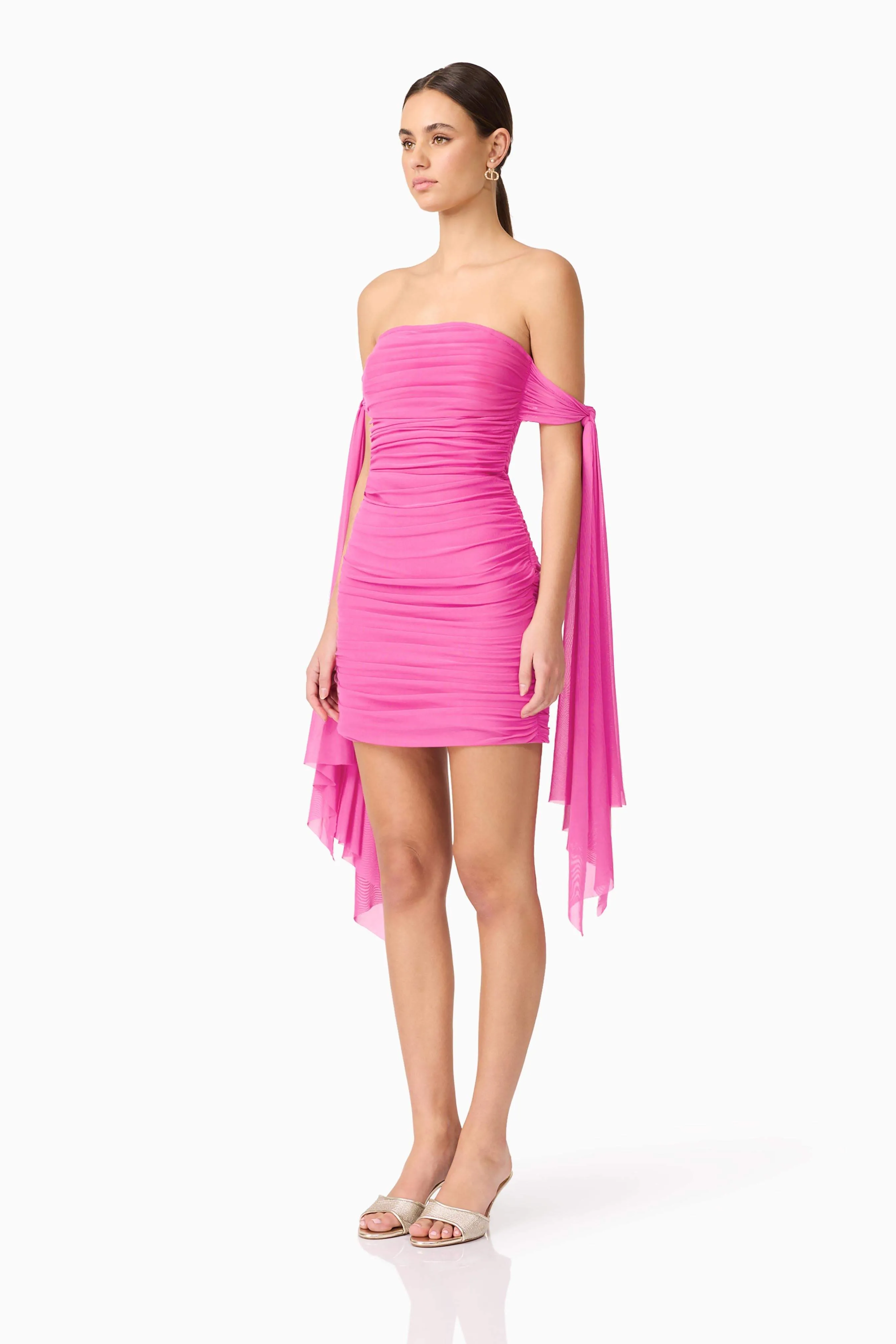 Celina Off The Shoulder Mini Dress in Pink sold by Elliatt product image thumbnail 5