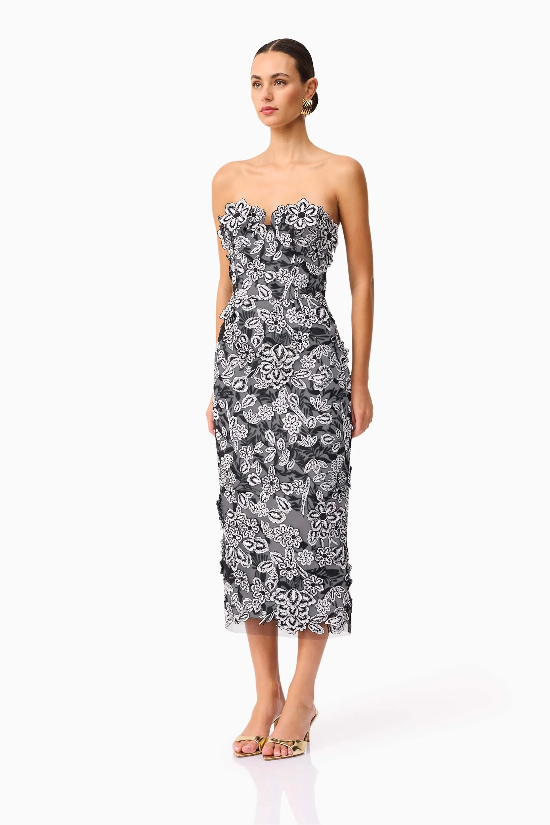 Roseate Strapless Midi Dress in Black sold by Elliatt product image thumbnail 3