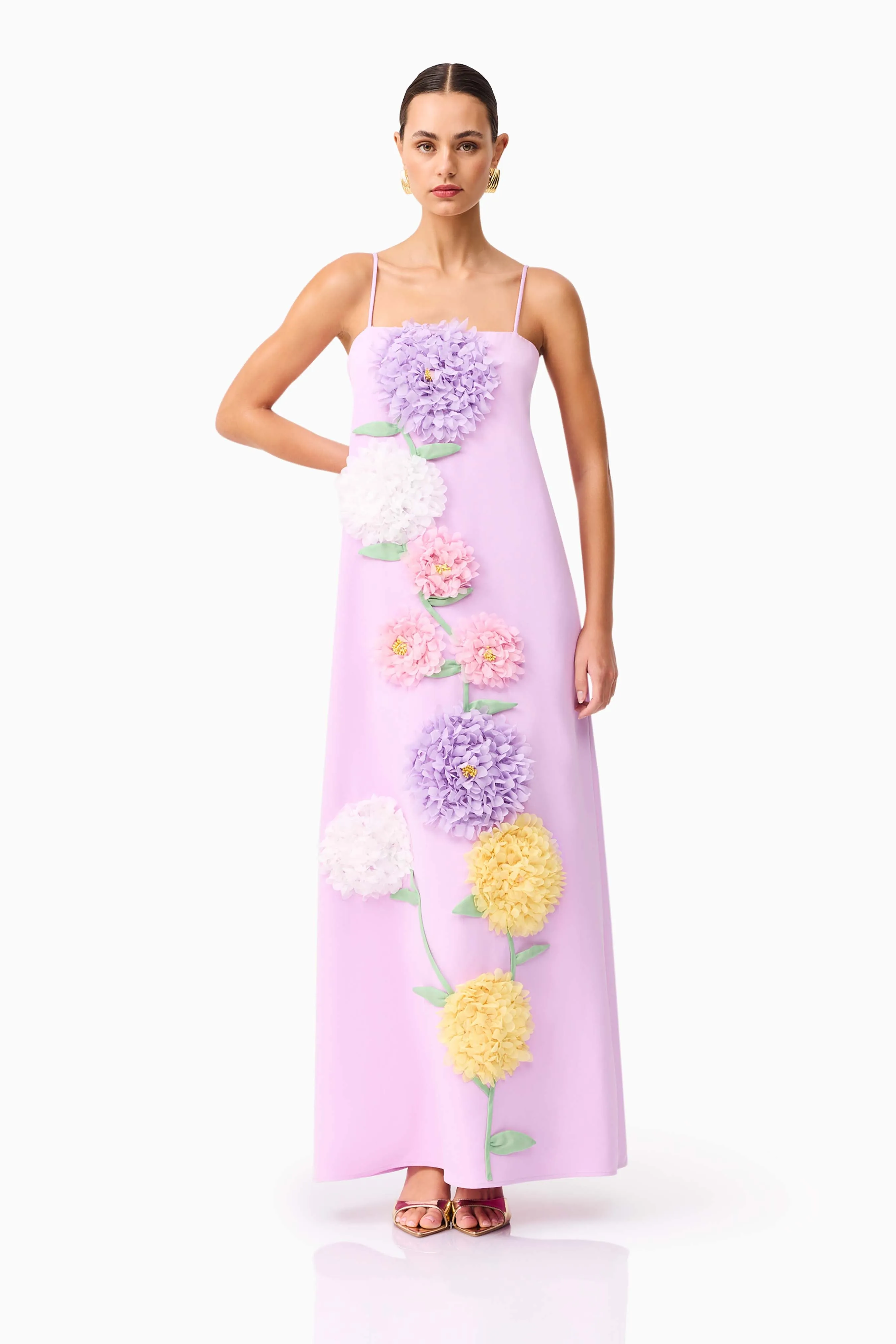 Buttercup Embroidered Maxi Dress in Purple sold by Elliatt product image thumbnail 3