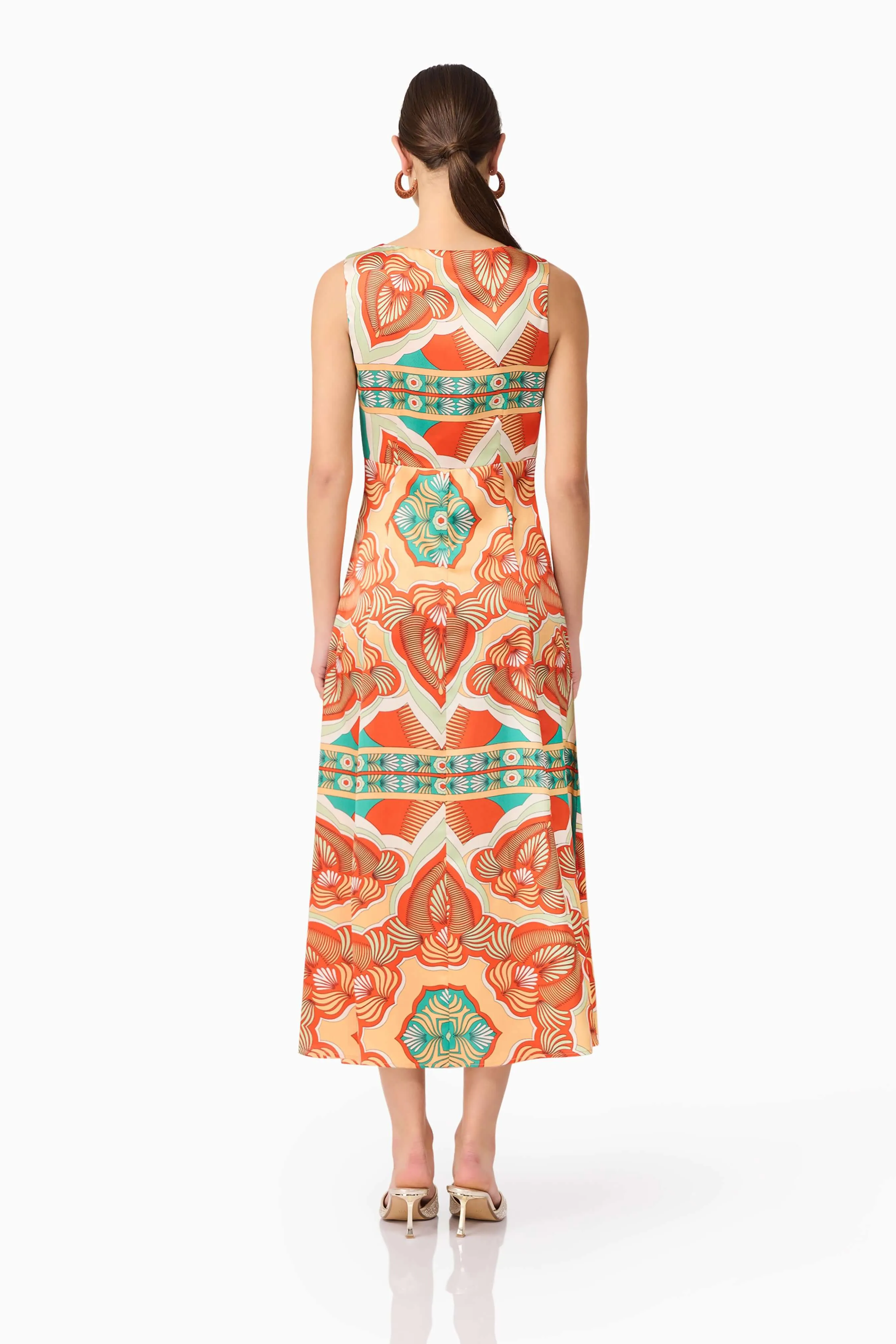 Neomi V Neck Midi Dress in Orange sold by Elliatt product image thumbnail 4