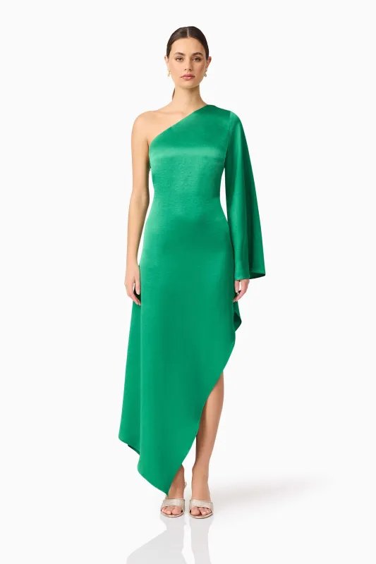 Ameera One Soulder Hilo Gown in Green sold by Elliatt