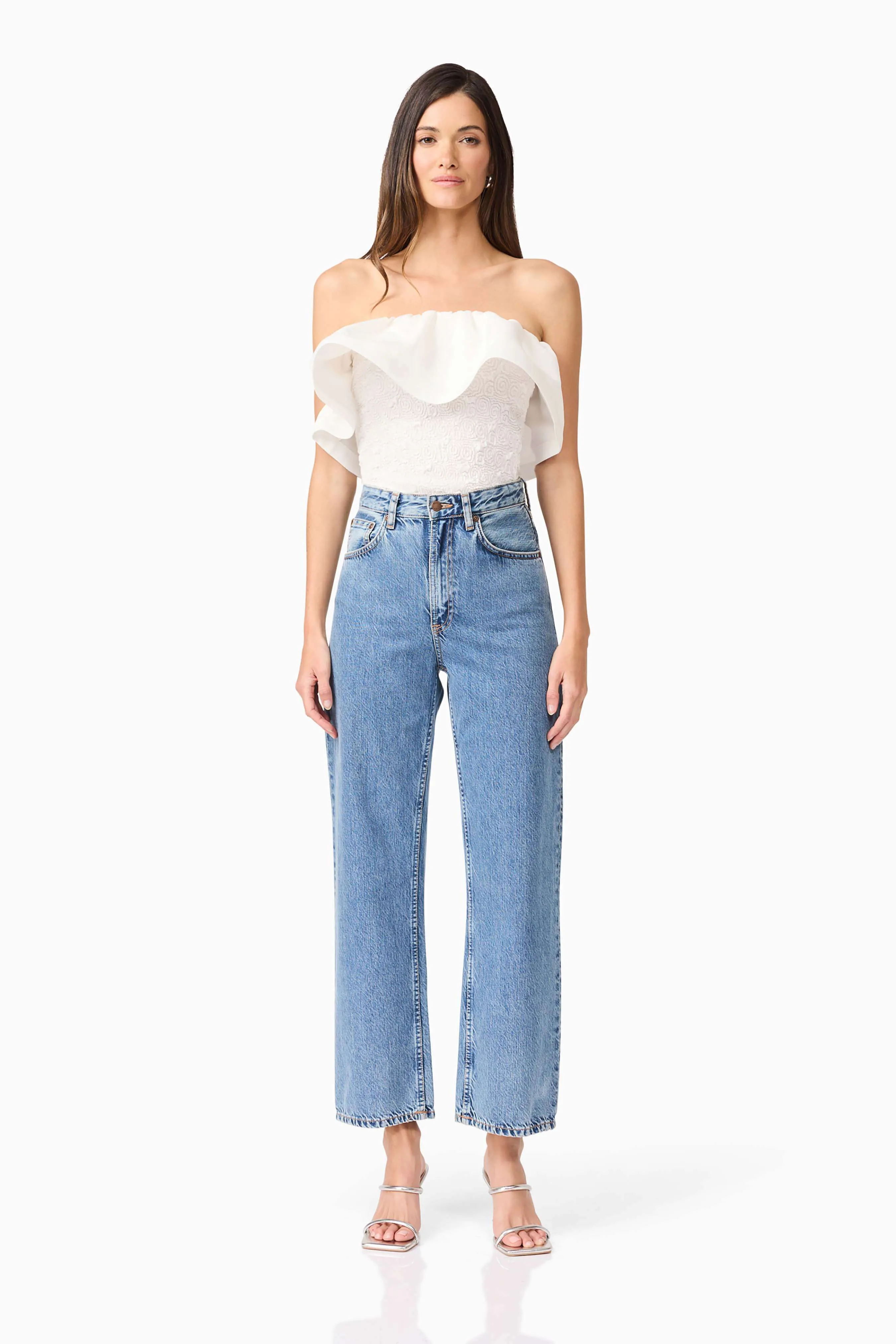 Dandelione Strapless Top in White sold by Elliatt