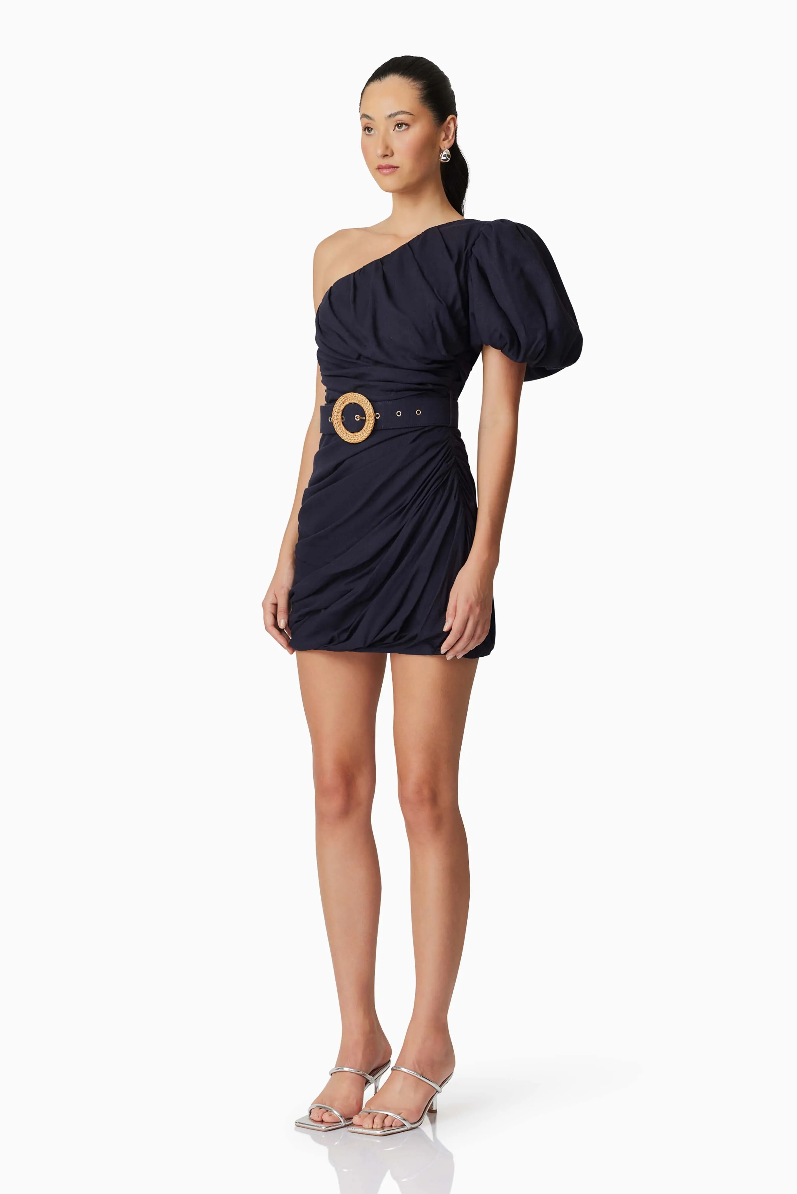 Kara Asymmetrical Mini Dress in Navy sold by Elliatt product image thumbnail 2