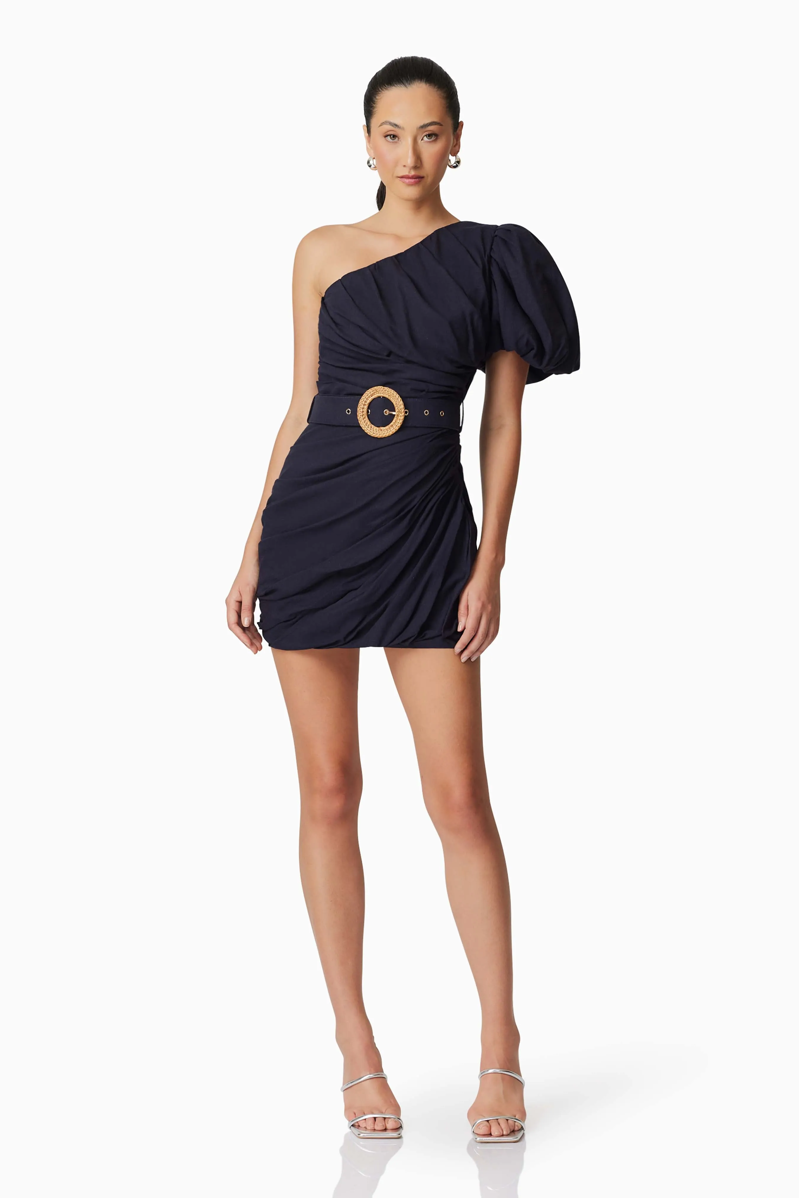 Kara Asymmetrical Mini Dress in Navy sold by Elliatt product image thumbnail 3