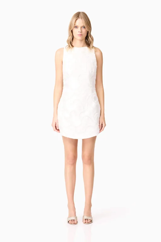 Elara Shift Dress in White made by Elliatt