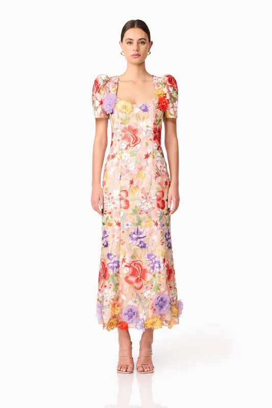Sophie Embroidered Maxi Dress in Floral sold by Elliatt