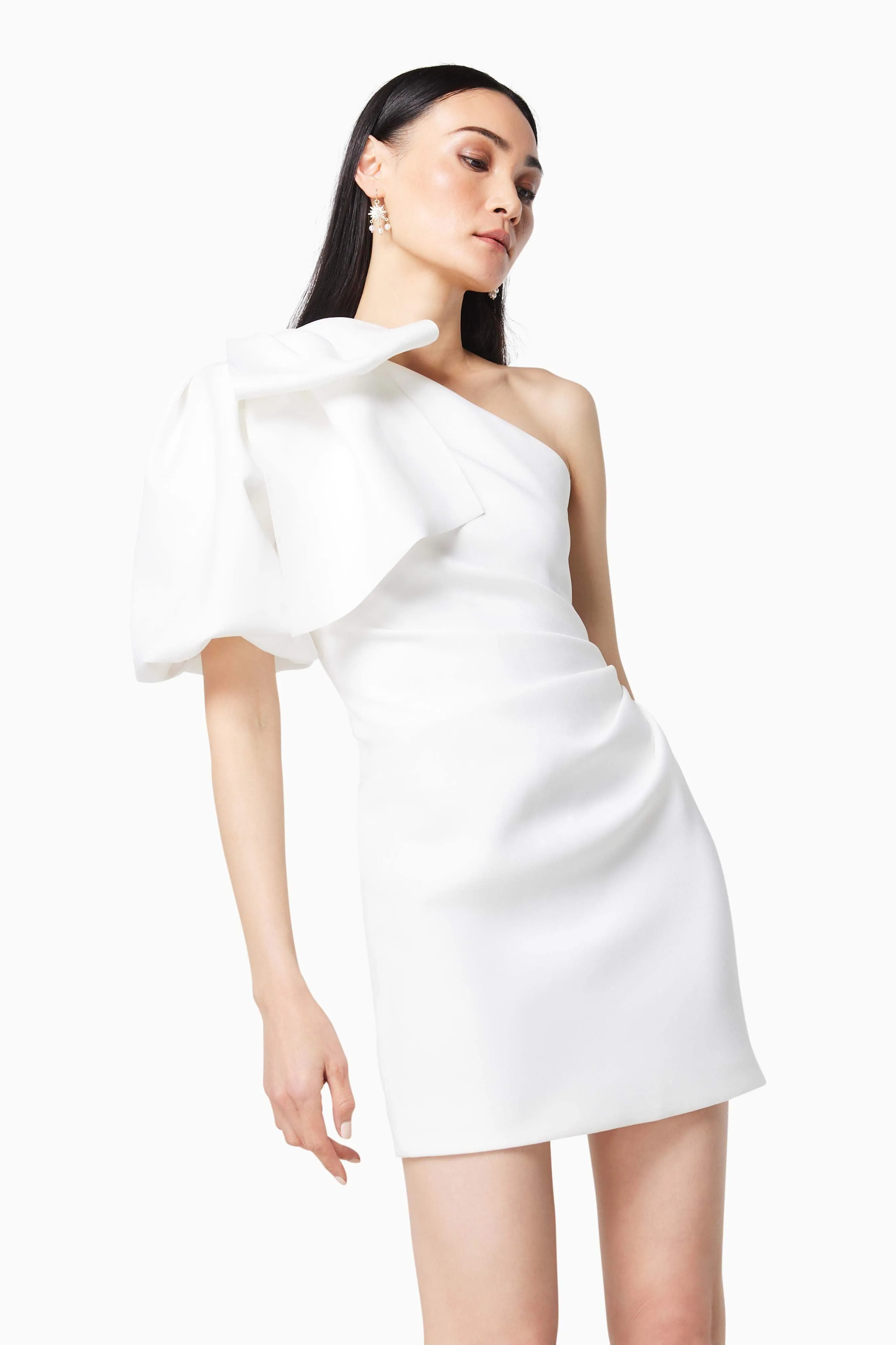 Marseilles 3D Bow Mini Dress In White sold by Elliatt product image thumbnail 2