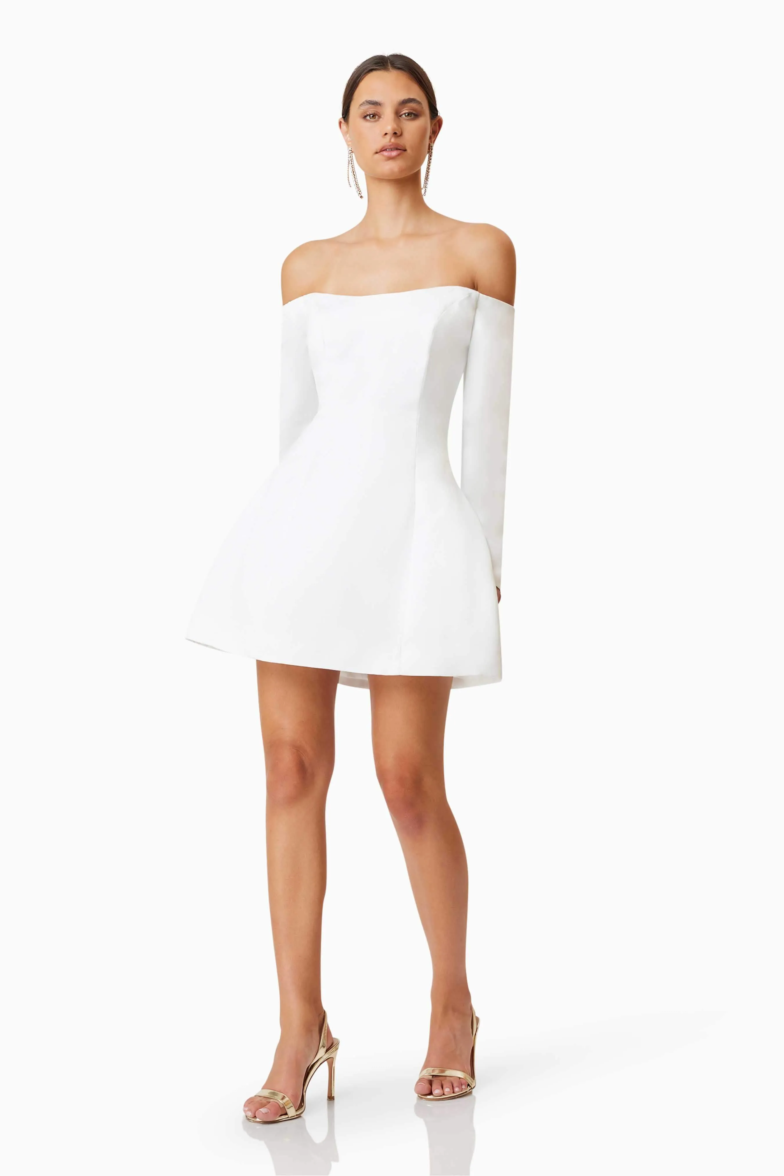 Vida Off The Shoulder Day Mini Dress In White sold by Elliatt product image thumbnail 5