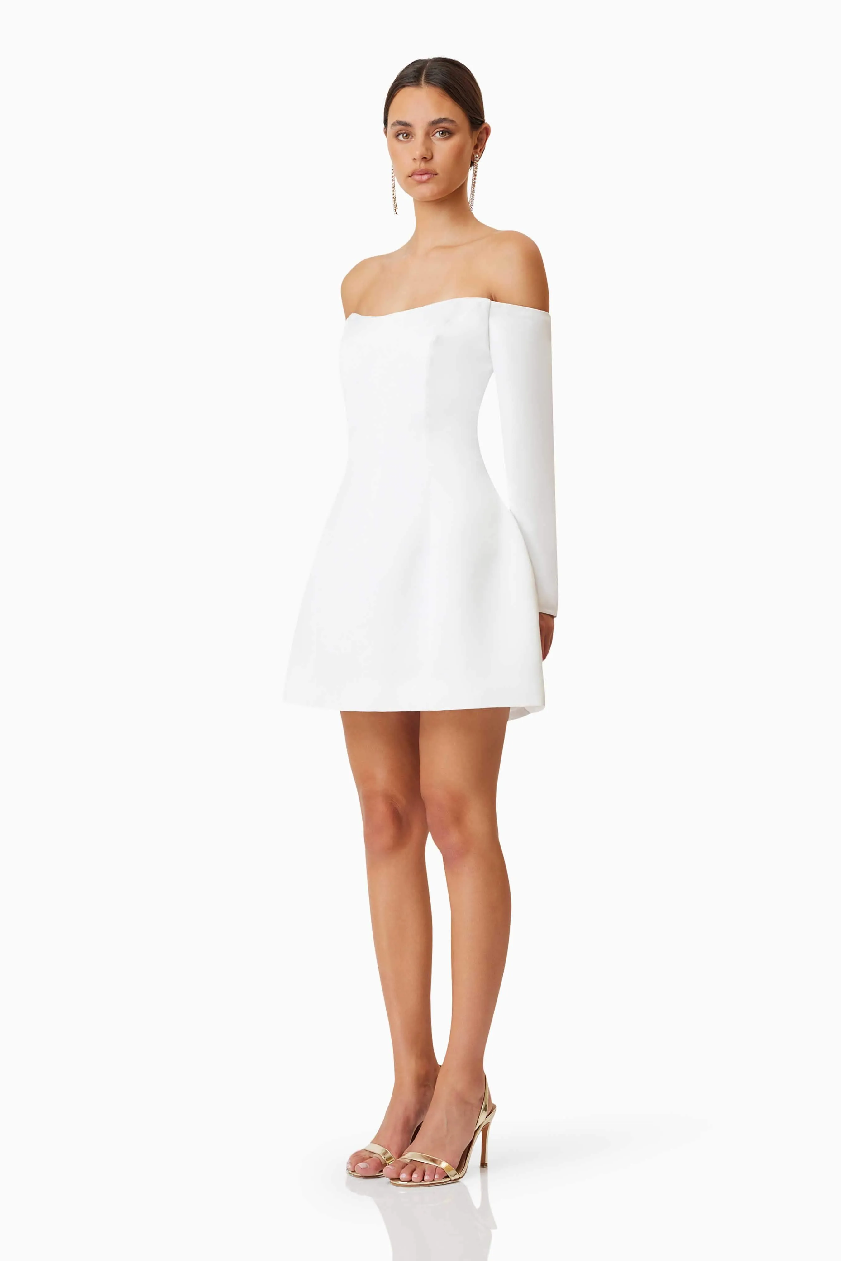 Vida Off The Shoulder Day Mini Dress In White sold by Elliatt product image thumbnail 4
