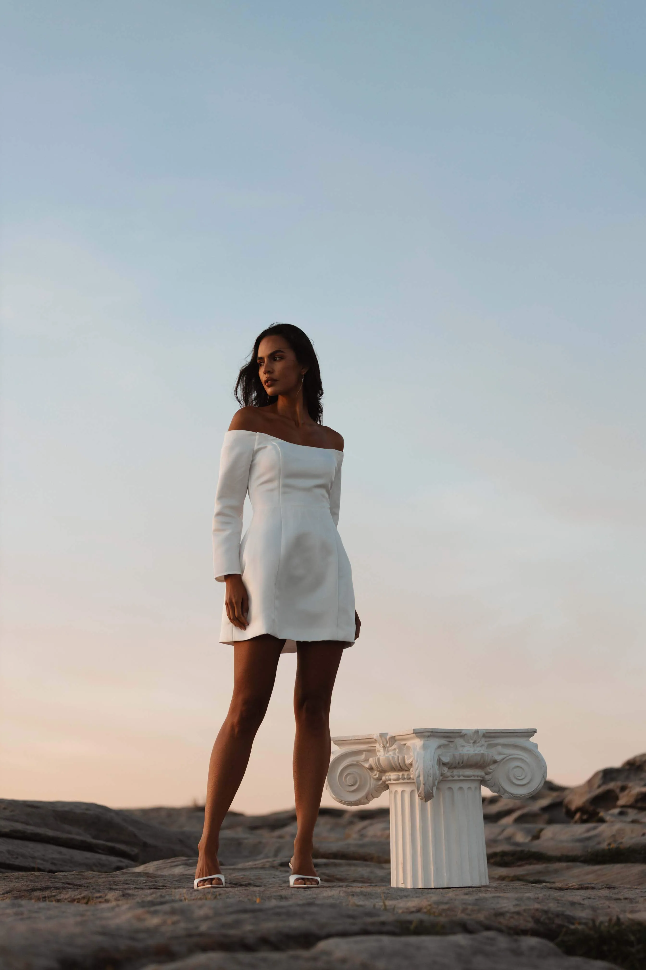 Vida Off The Shoulder Day Mini Dress In White sold by Elliatt product image thumbnail 2