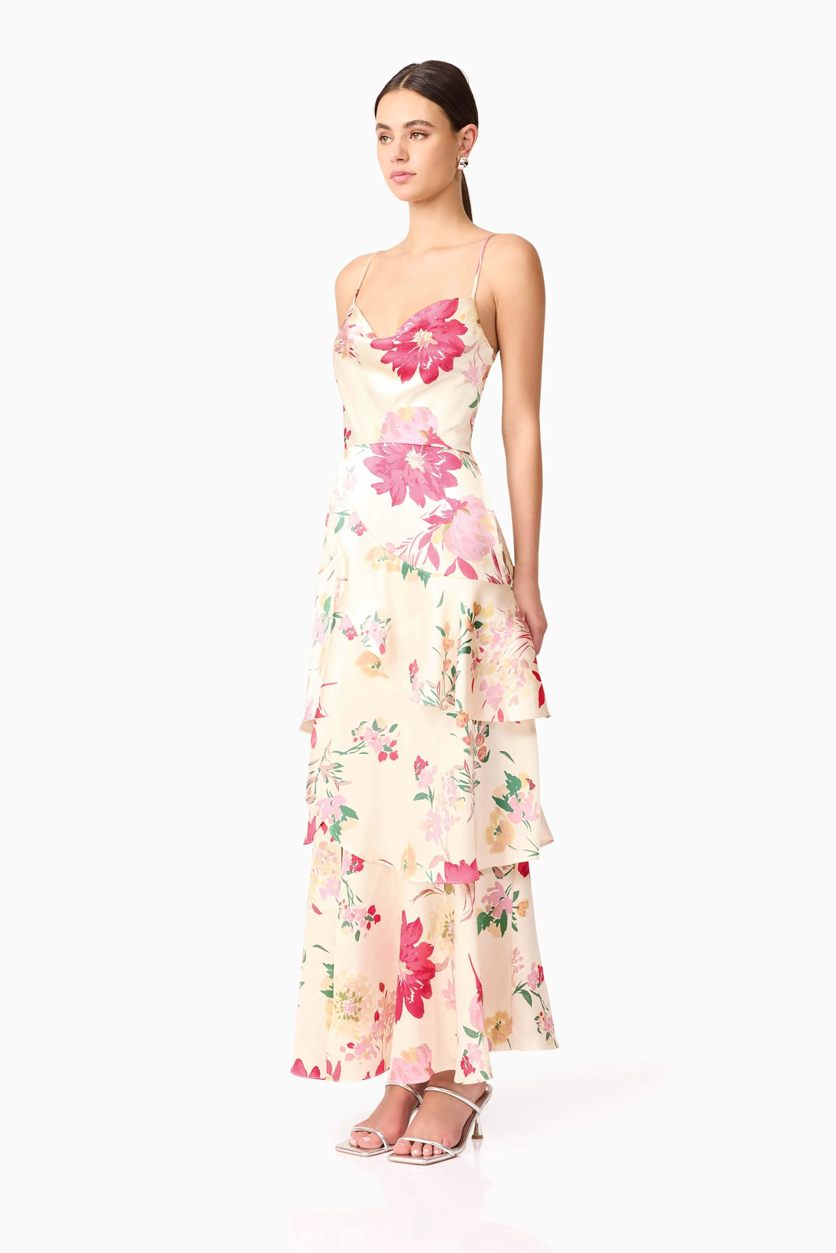 Rosalina Tiered Maxi Dress in Floral sold by Elliatt product image thumbnail 3