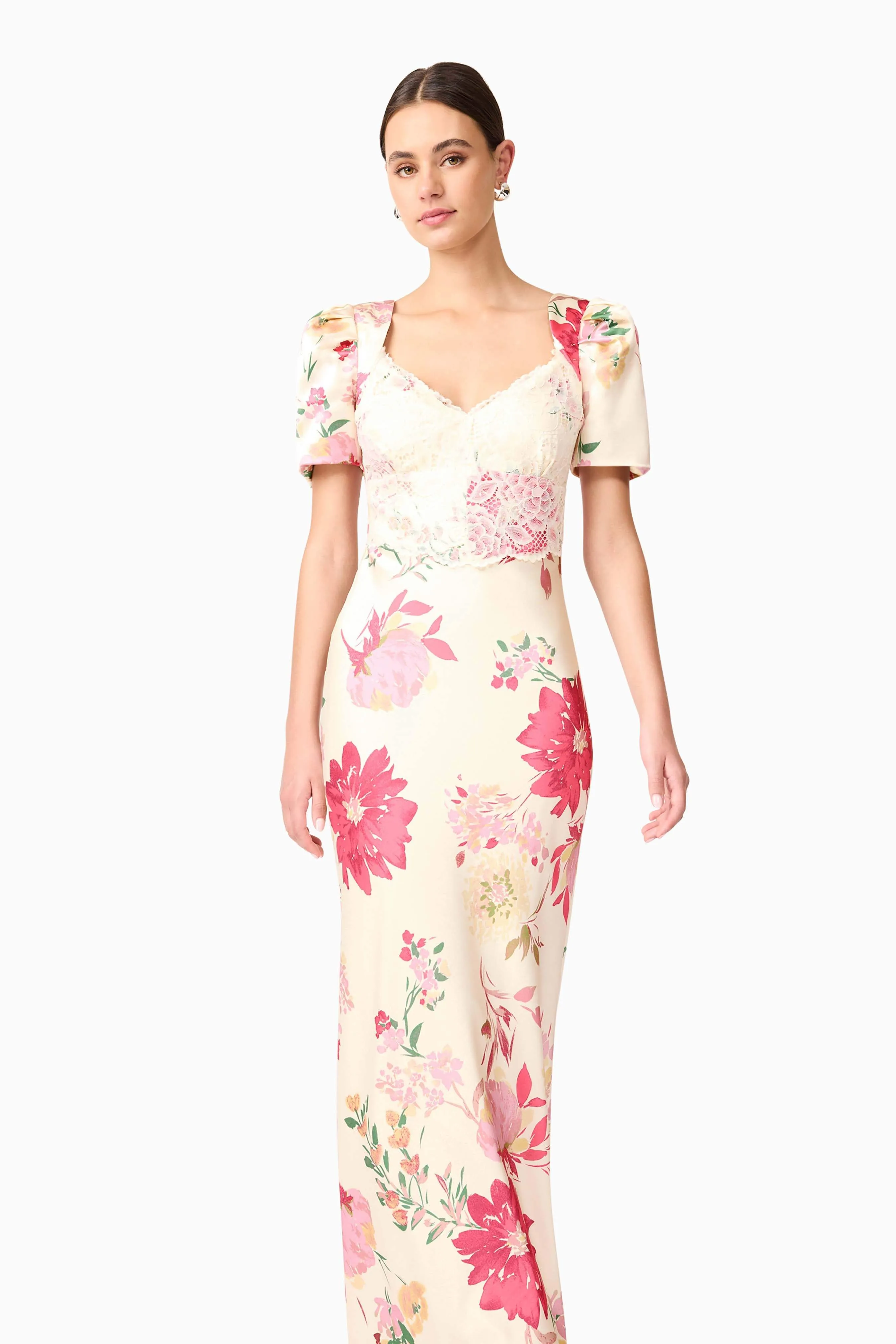 Rosalina Puff Sleeve Maxi Dress in Floral sold by Elliatt product image thumbnail 2